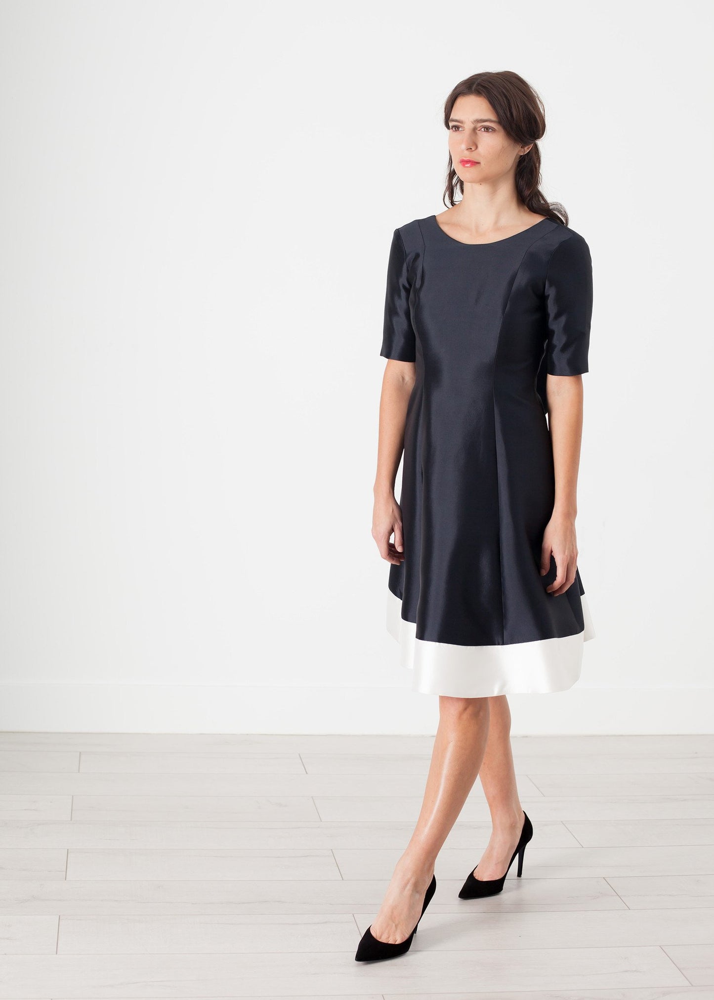 Tie Dress in Navy - annaclothes