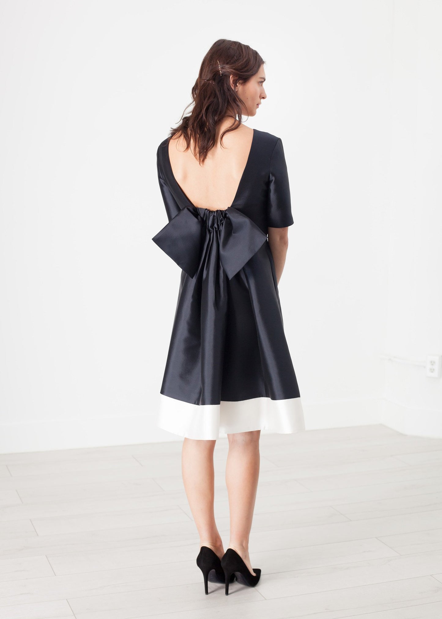 Tie Dress in Navy - annaclothes