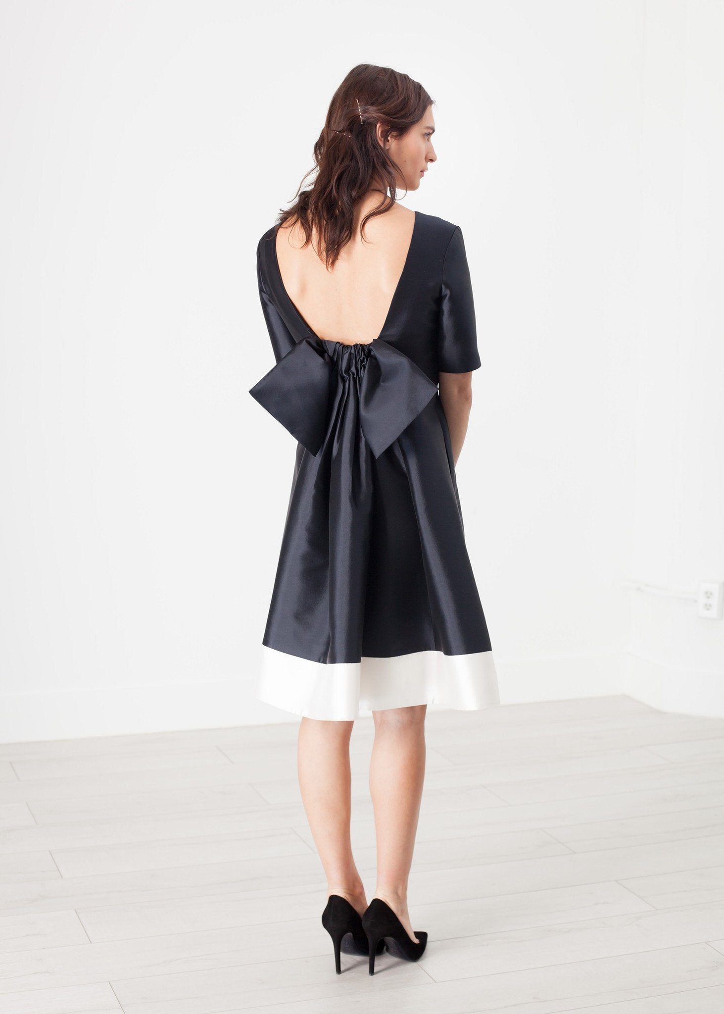 Tie Dress in Navy - annaclothes