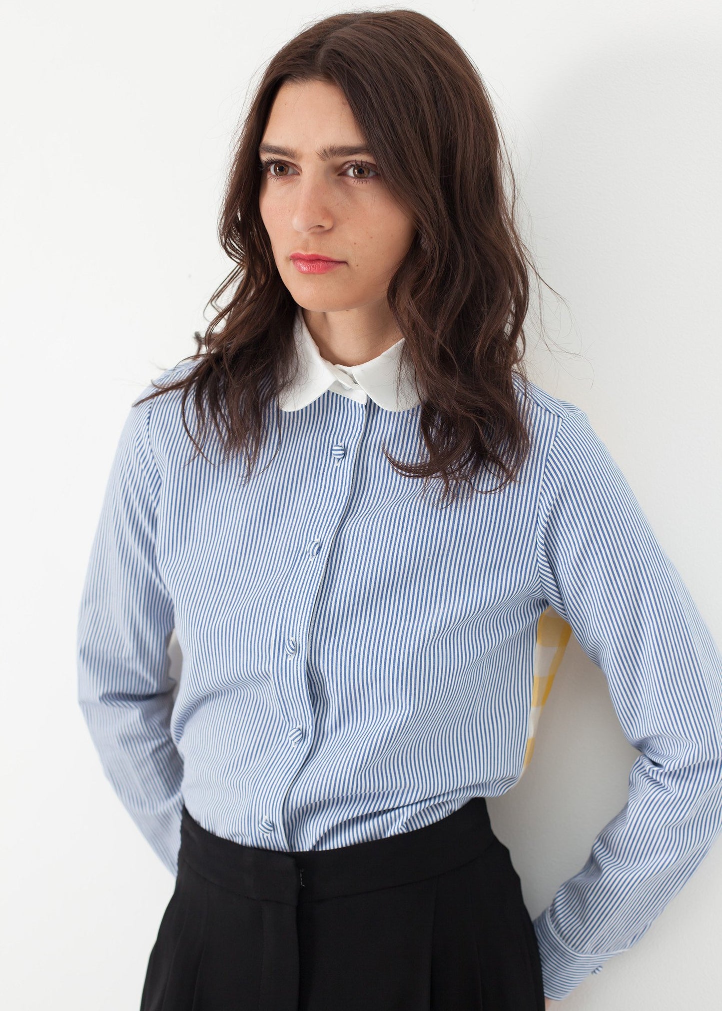 Longsleeve Blouse in Blue Stripe - annaclothes
