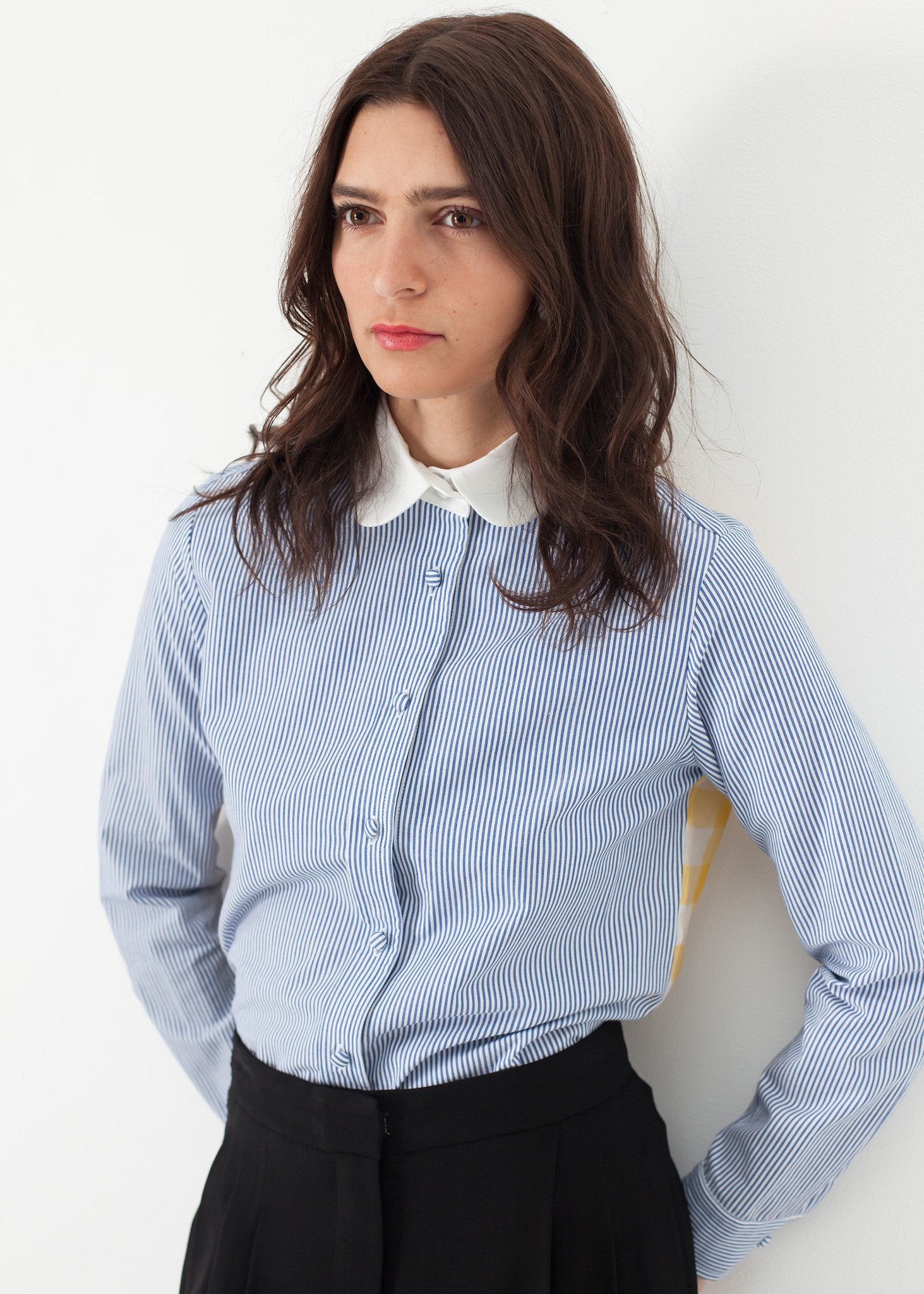 Longsleeve Blouse in Blue Stripe - annaclothes