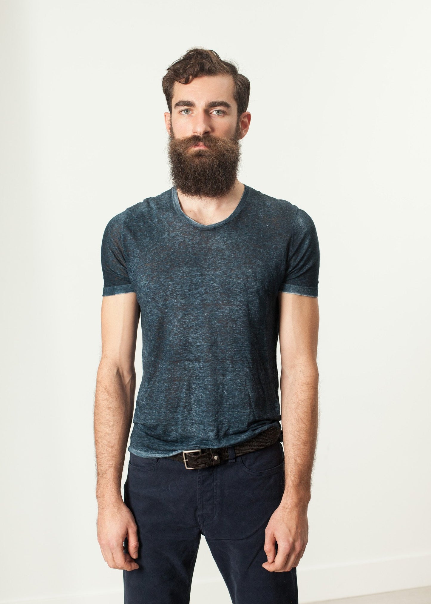 Melange T-Shirt in Navy/Black - annaclothes