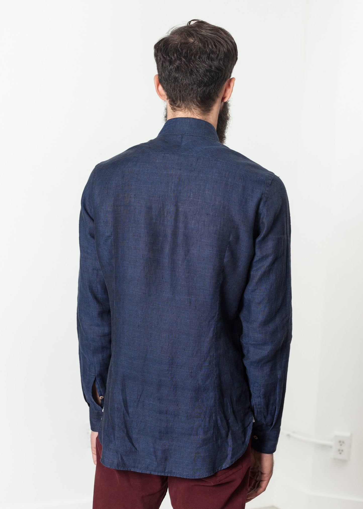 Button Up Shirt in Navy - annaclothes