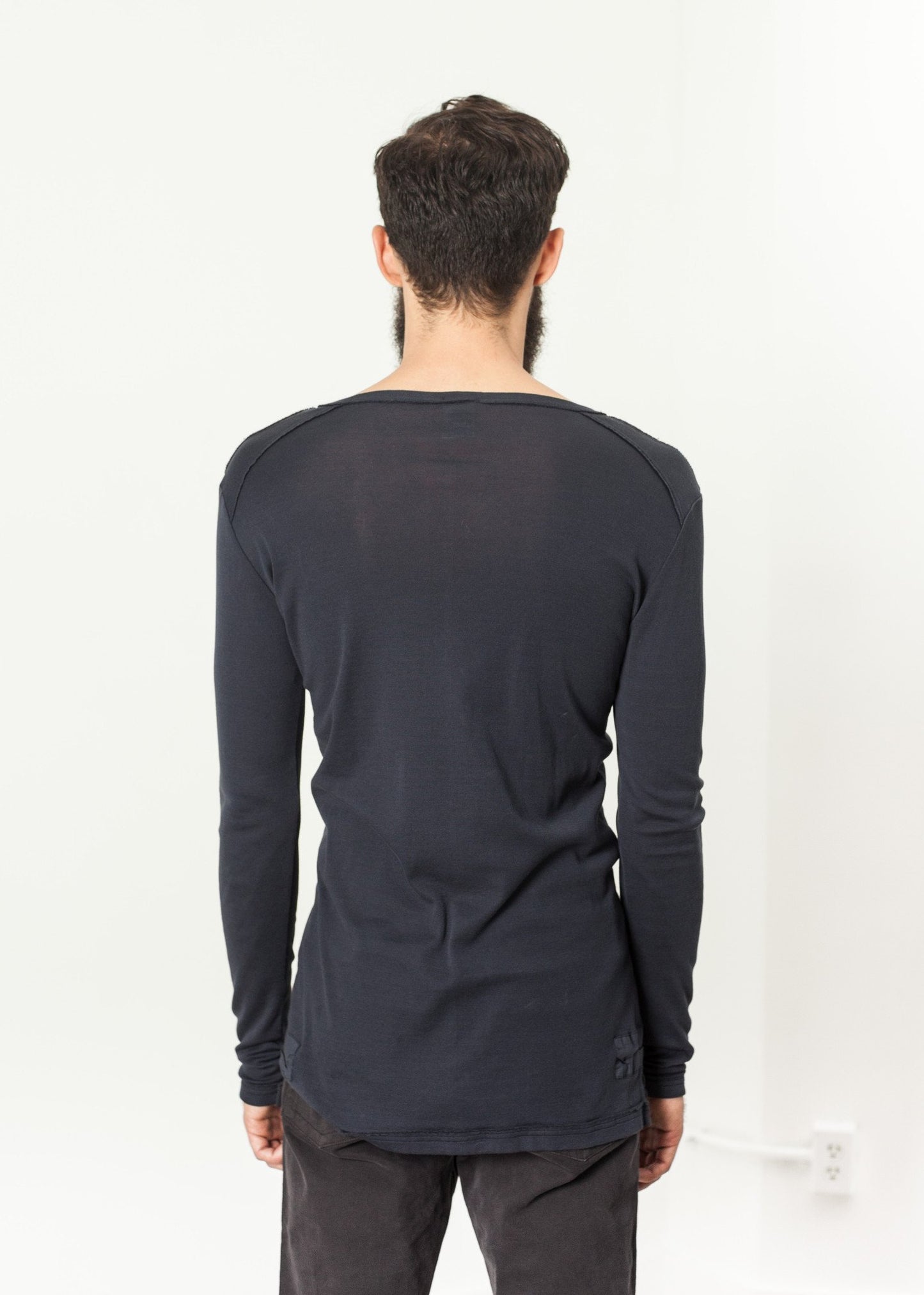 Cotton Henley in Blue Grey - annaclothes