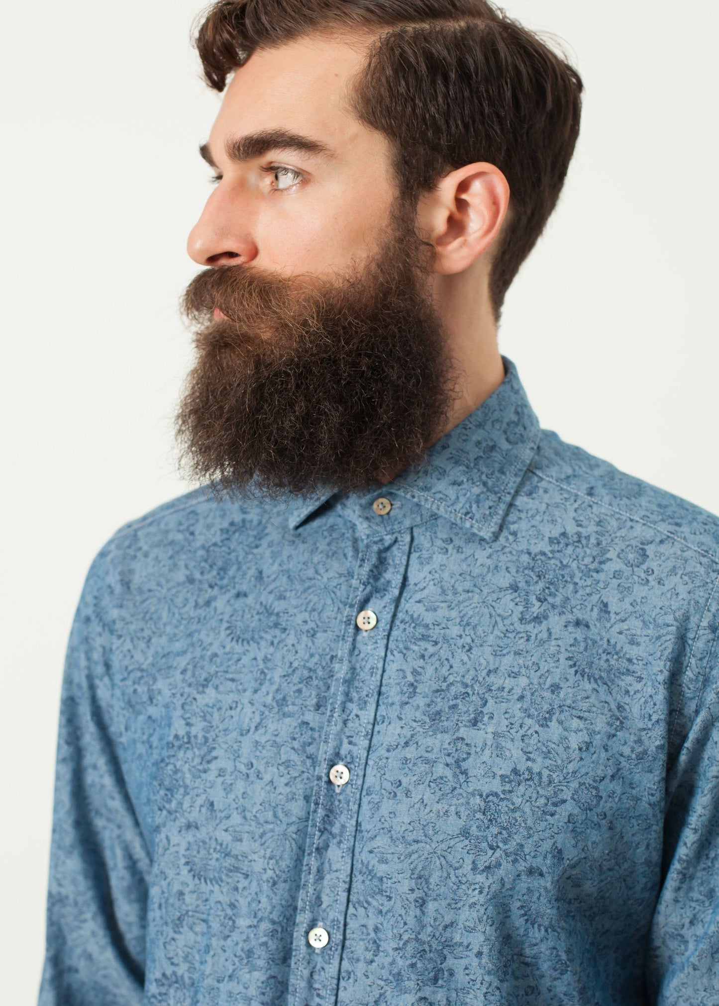 Floral Button-Up in Blue - annaclothes
