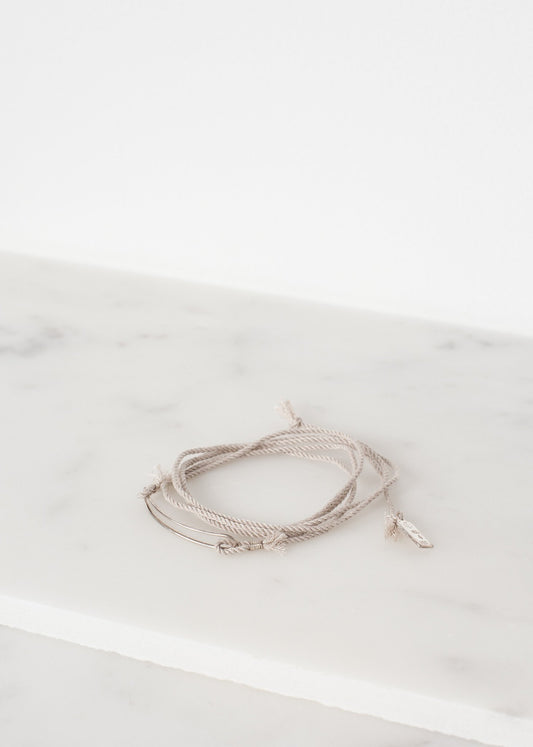 Bracelet 85 in Grey Silk/Silver - annaclothes
