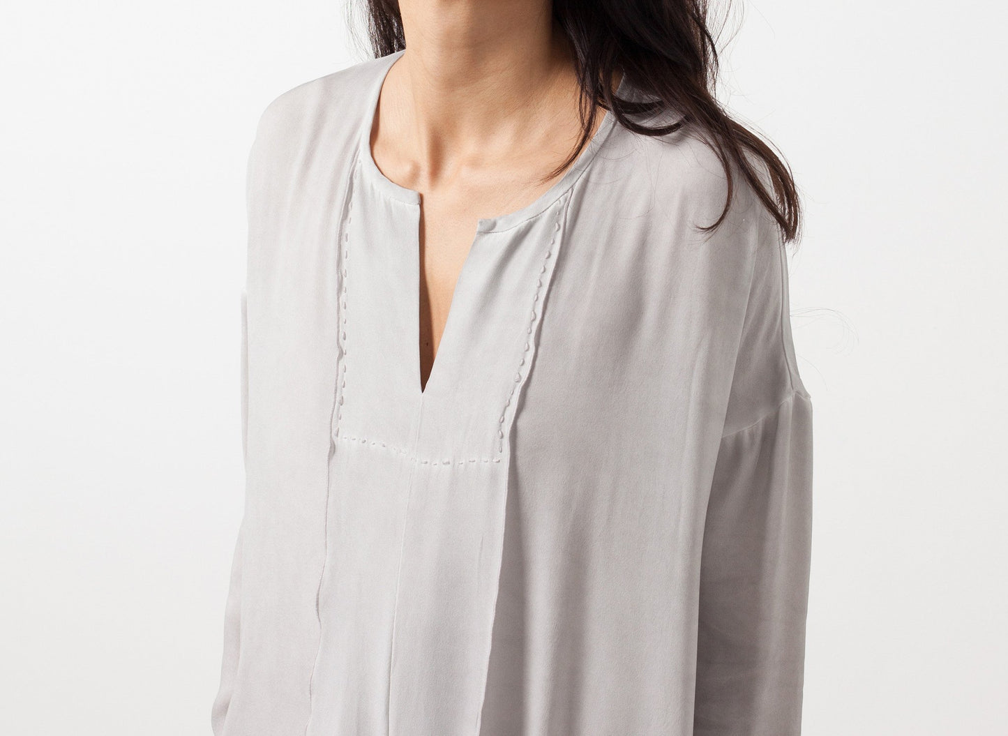 Long Sleeve Silk Dress - annaclothes
