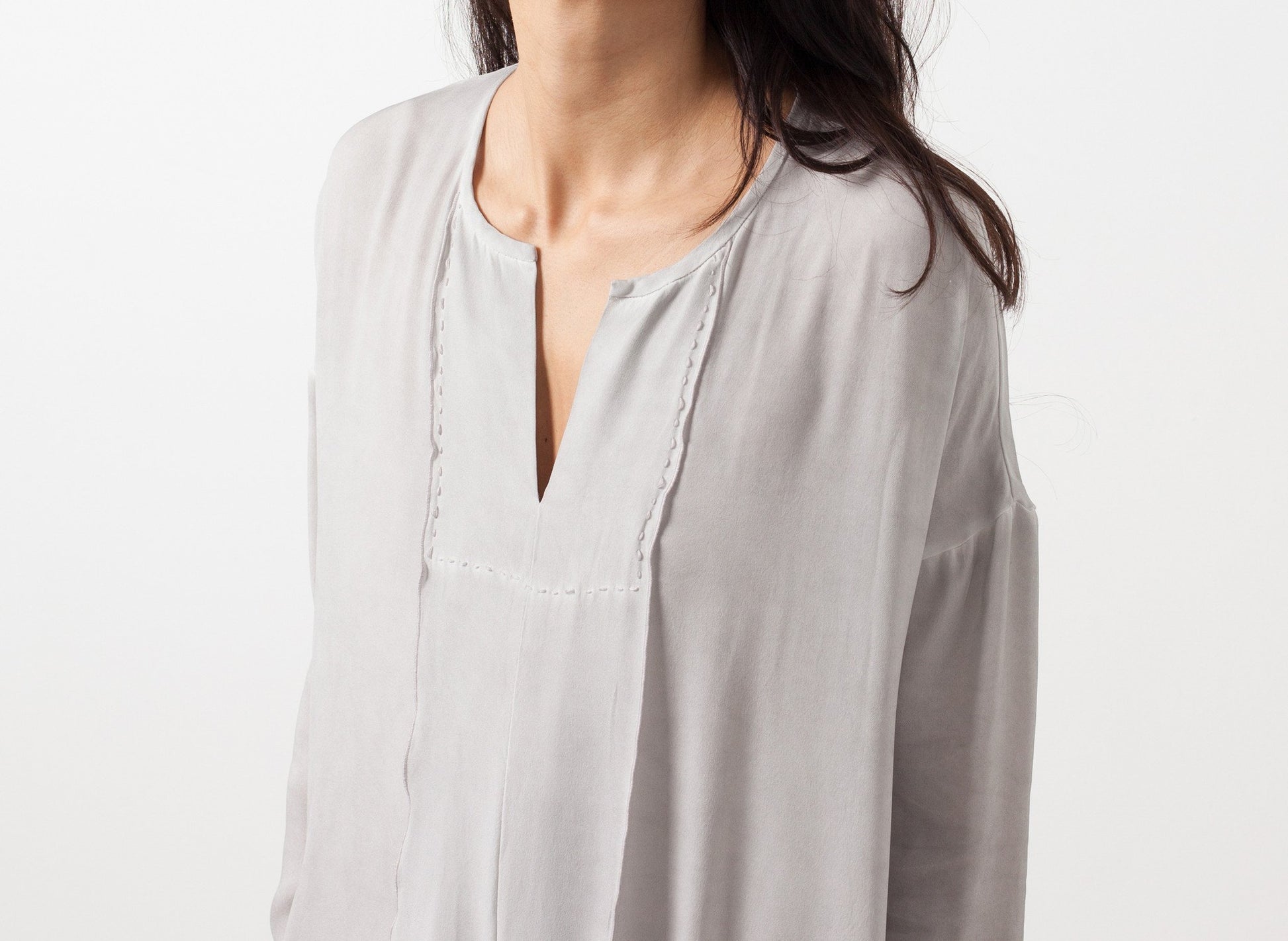 Long Sleeve Silk Dress - annaclothes