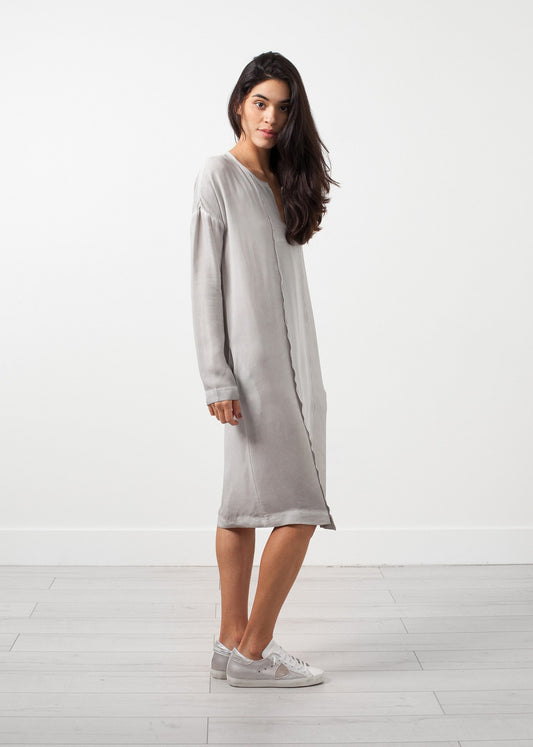 Long Sleeve Silk Dress - annaclothes