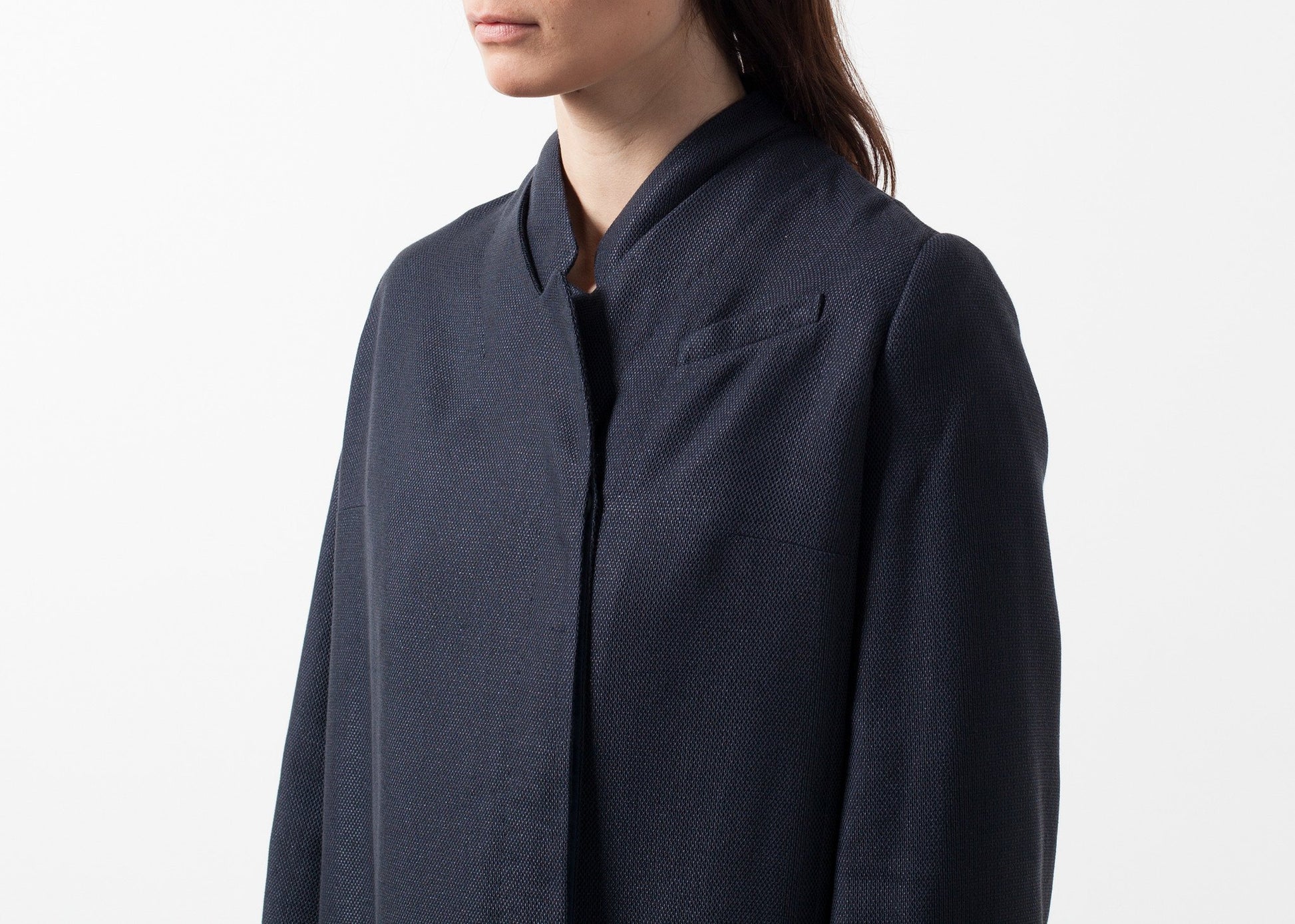 Woven Pleat Back Coat - annaclothes
