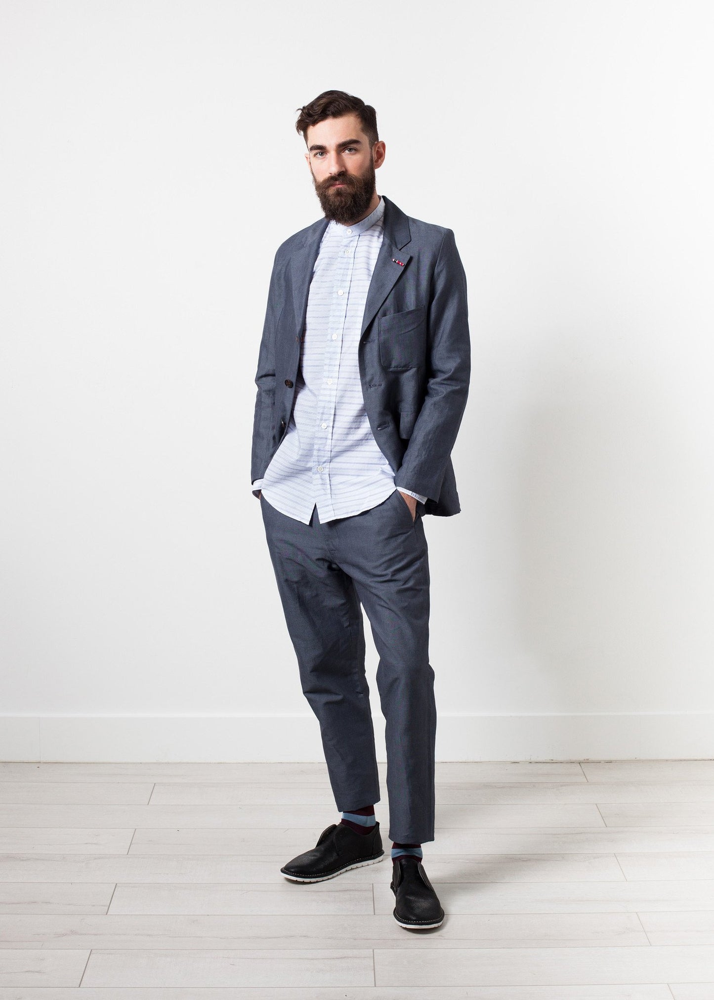 Mandarin Collar Formal Shirt - annaclothes