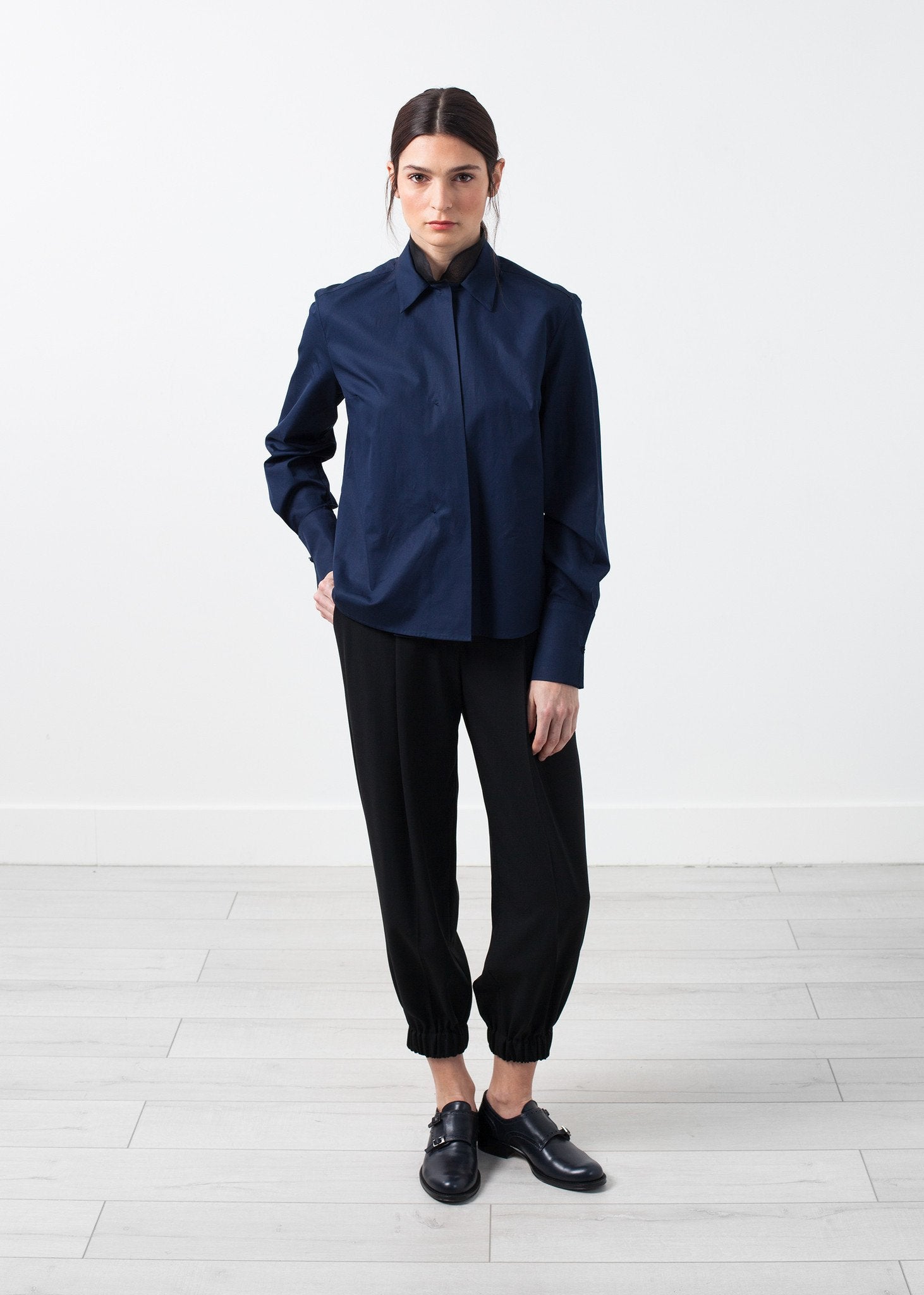 Sheer Silk Collar Button Up - annaclothes