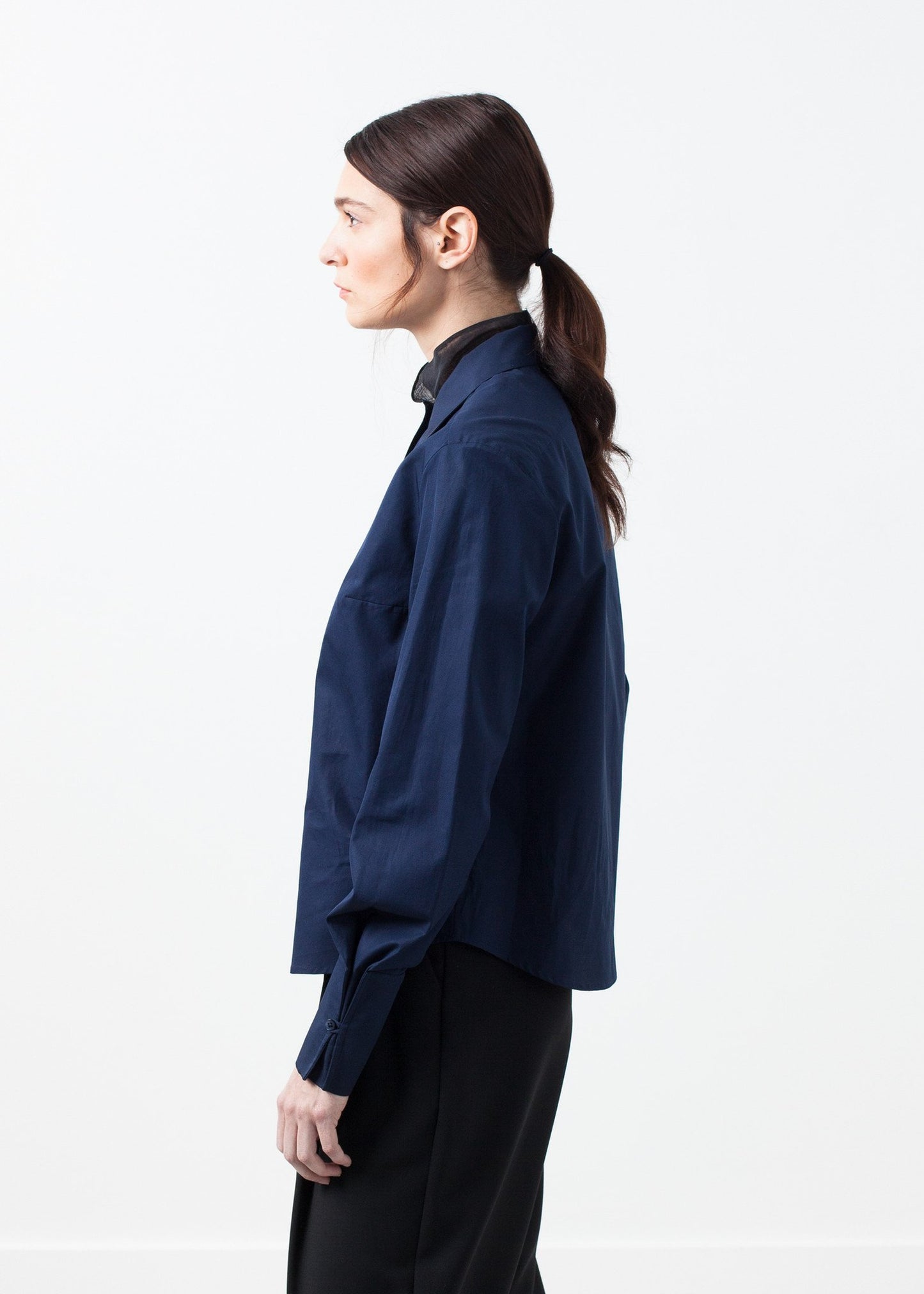Sheer Silk Collar Button Up - annaclothes