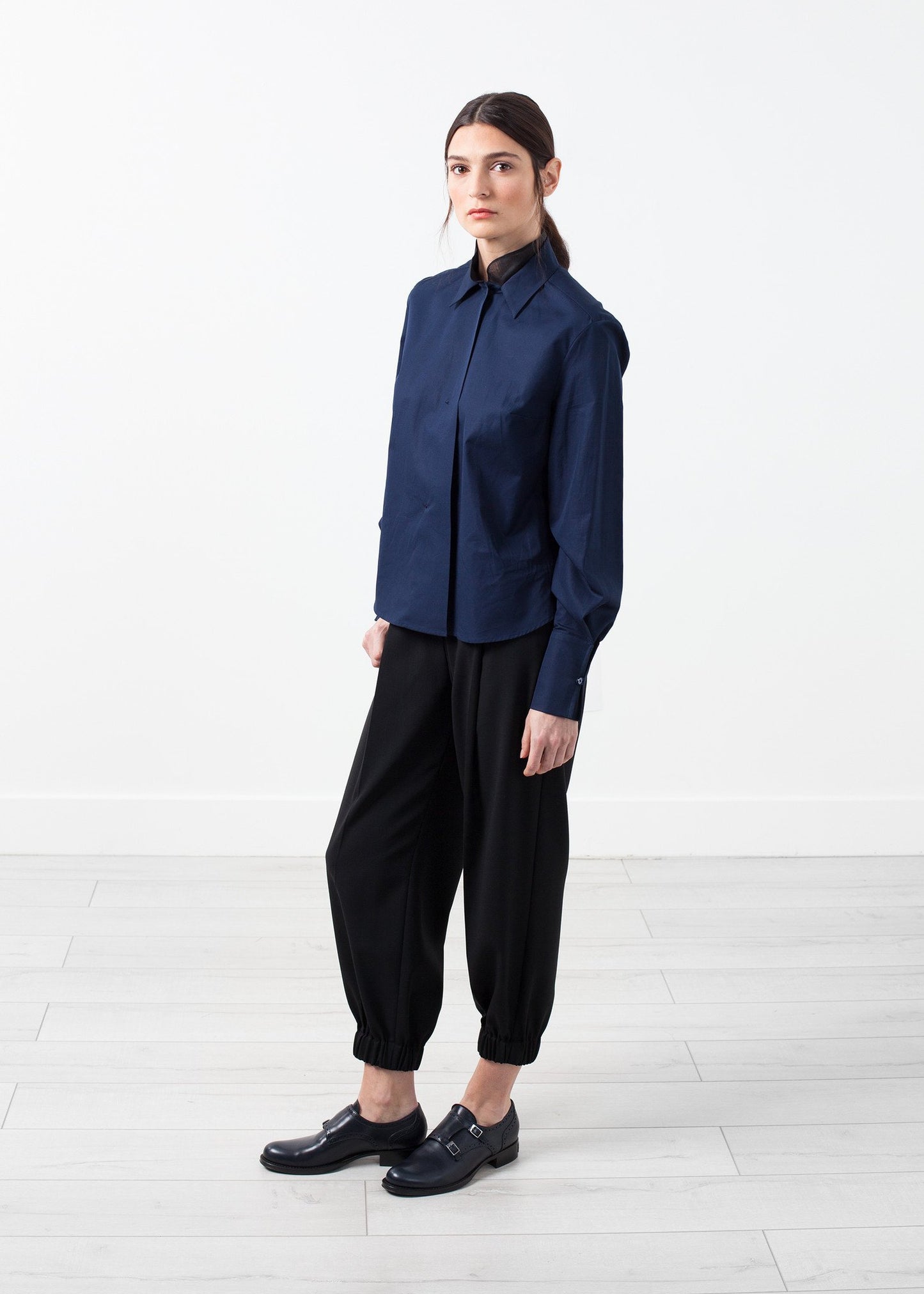 Sheer Silk Collar Button Up - annaclothes