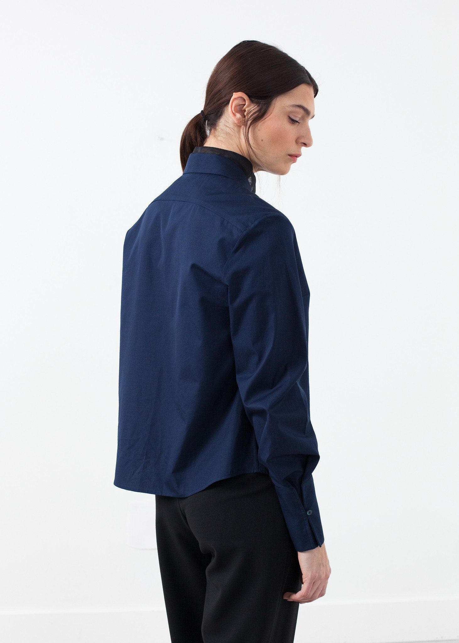 Sheer Silk Collar Button Up - annaclothes