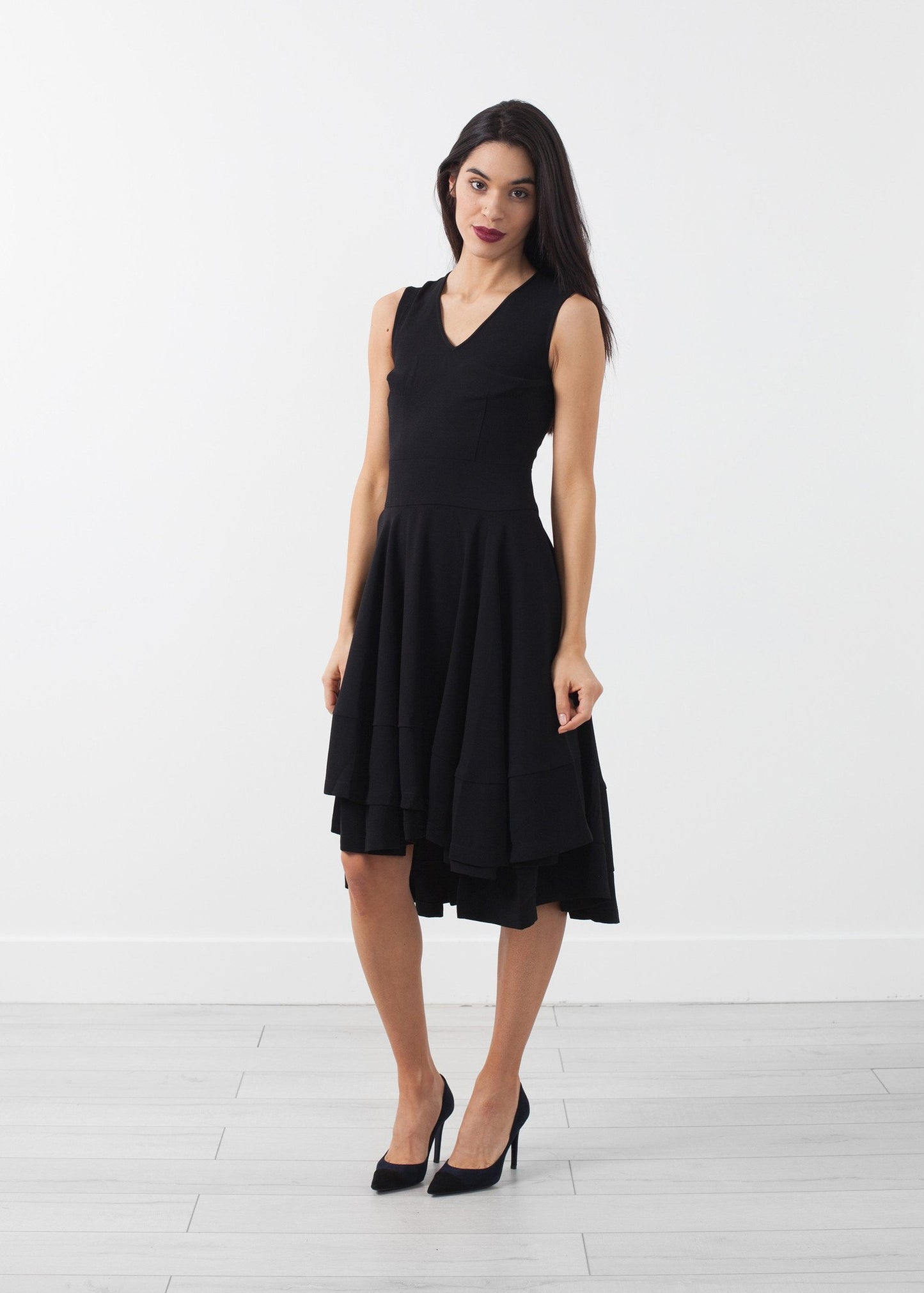 V-Neck Dress - annaclothes