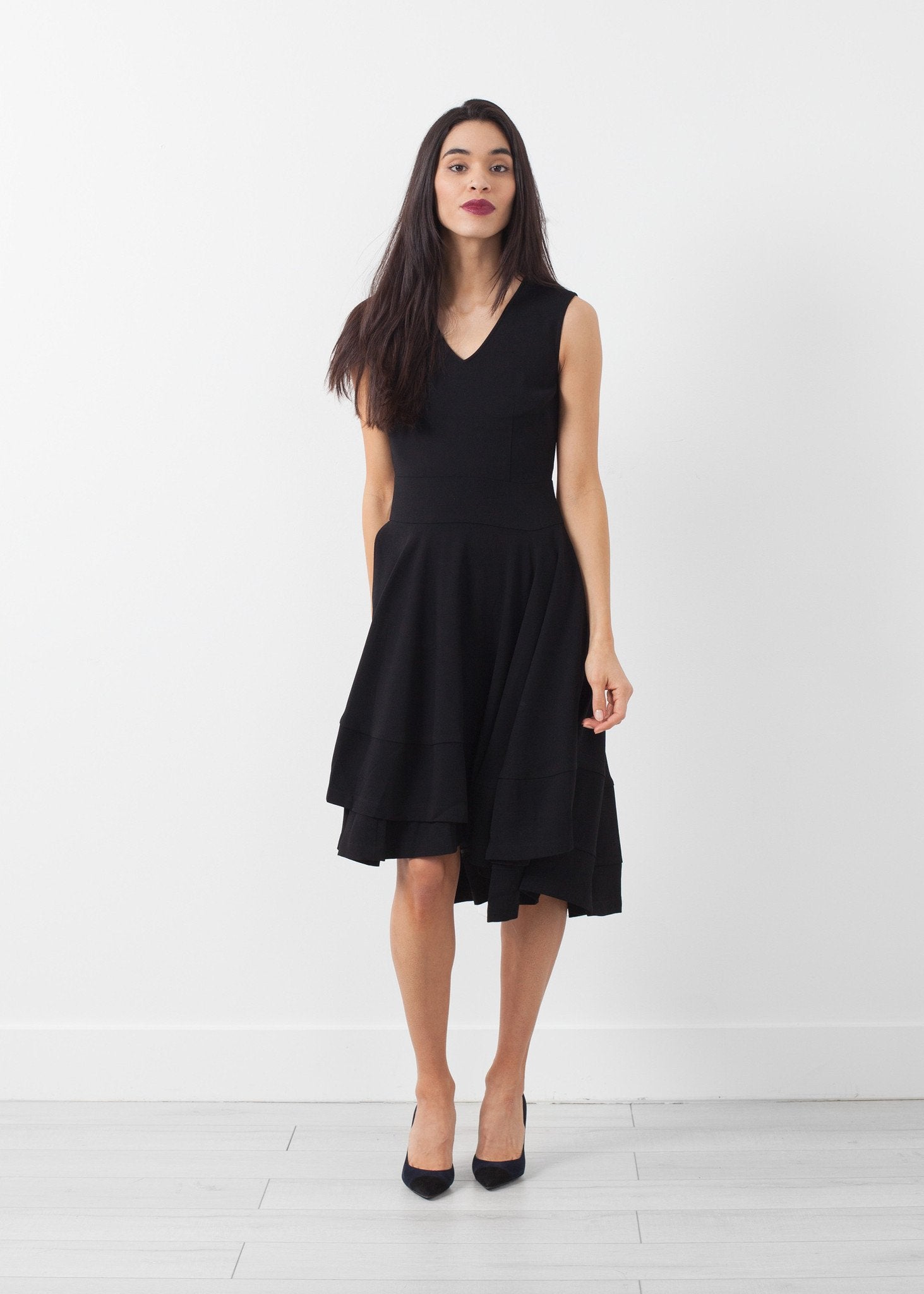 V-Neck Dress - annaclothes