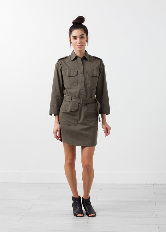 Belted Surplus Dress - annaclothes
