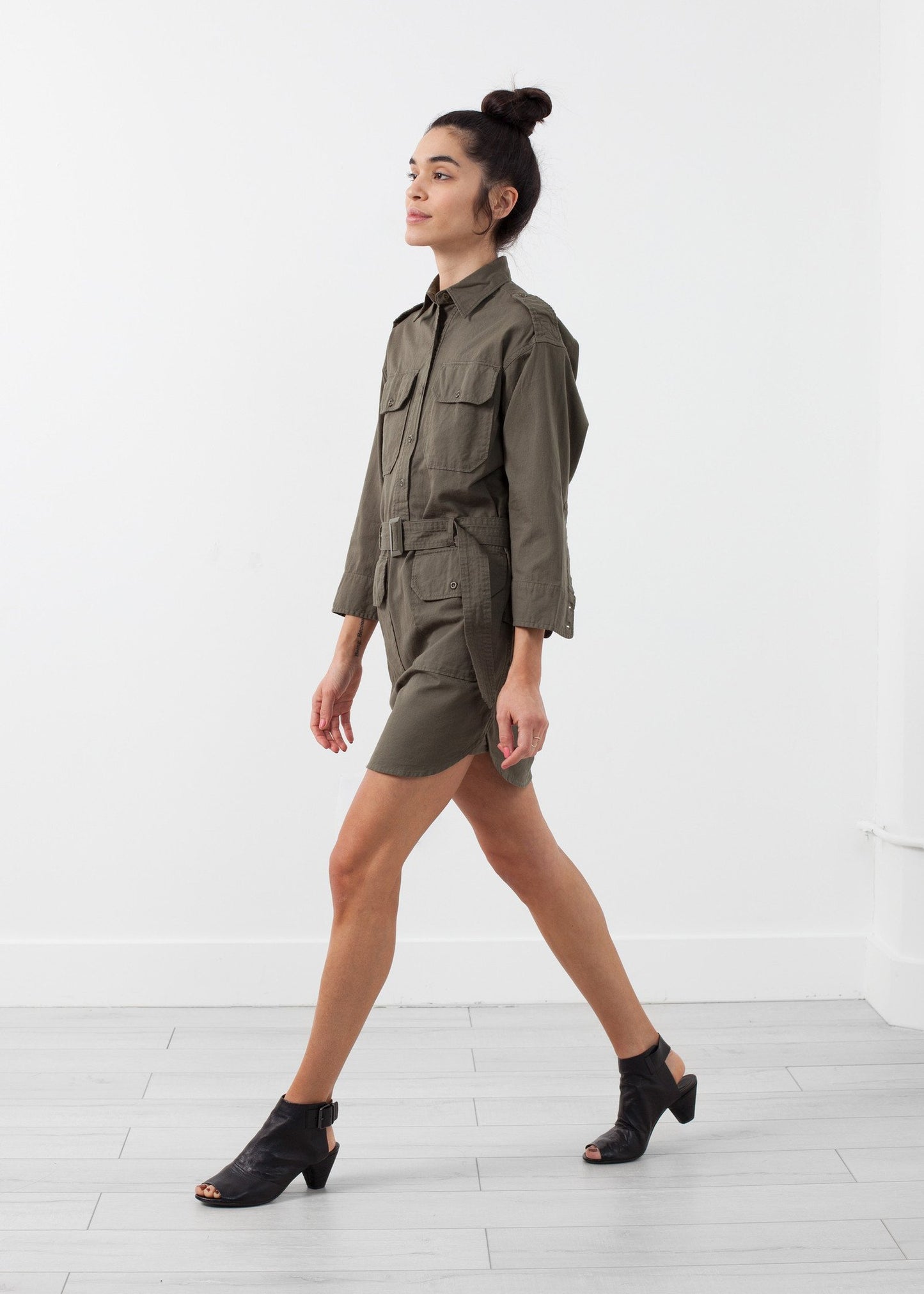 Belted Surplus Dress - annaclothes