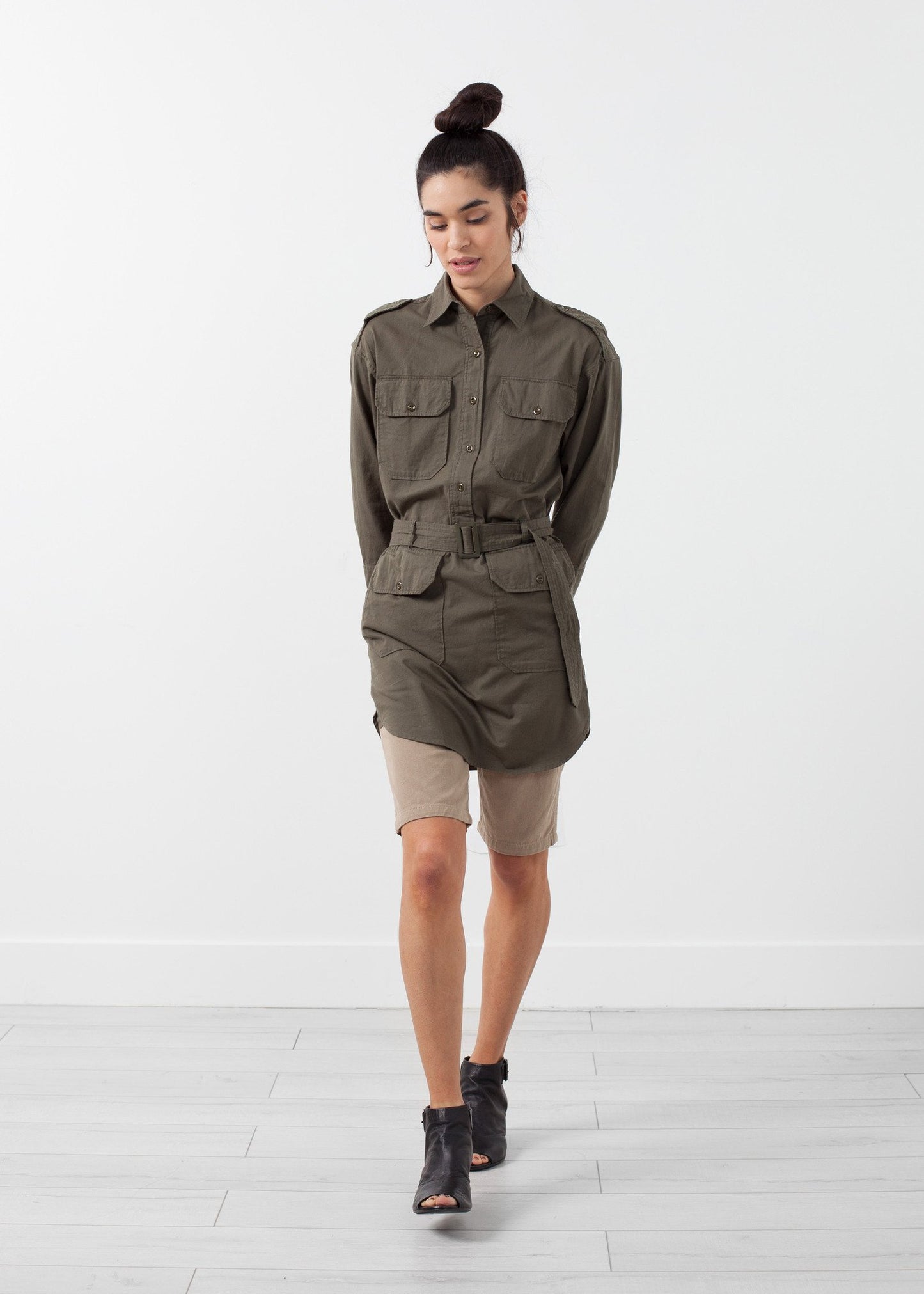 Belted Surplus Dress - annaclothes