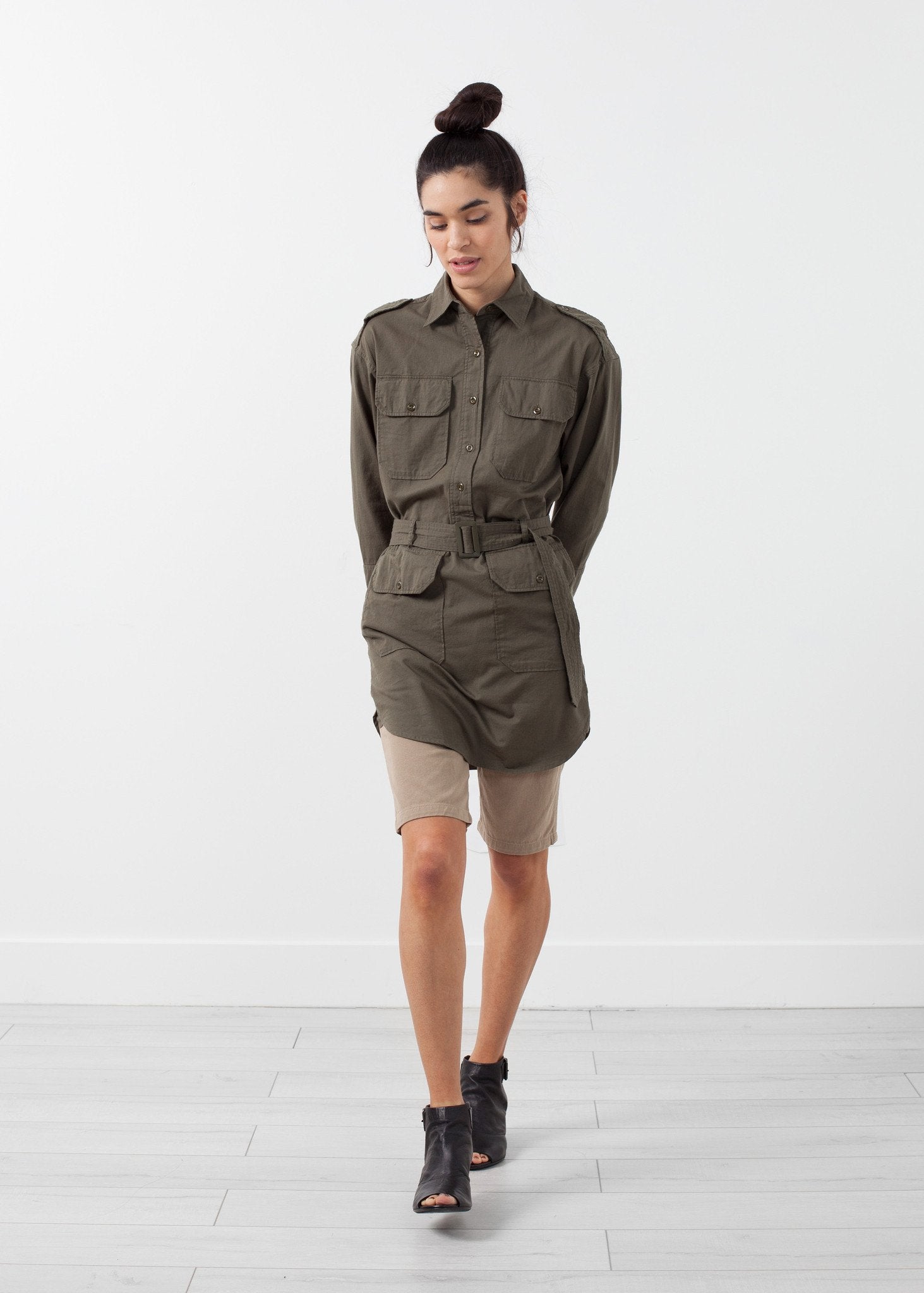 Belted Surplus Dress - annaclothes