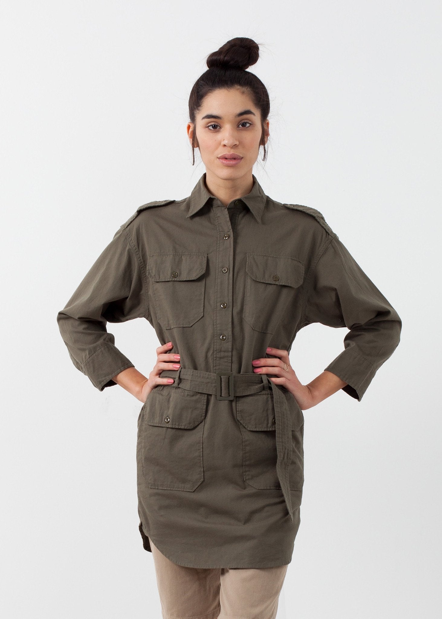 Belted Surplus Dress - annaclothes