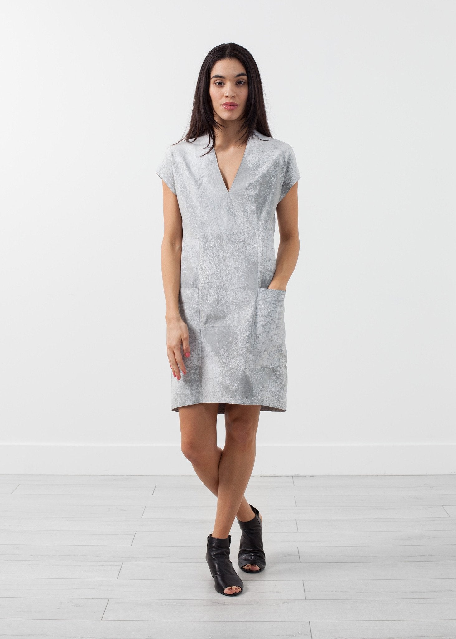 Polygon Leather Dress - annaclothes