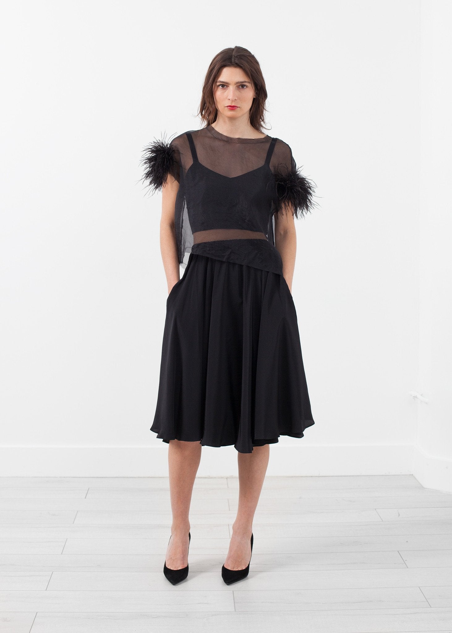 Organza Feather Top - annaclothes