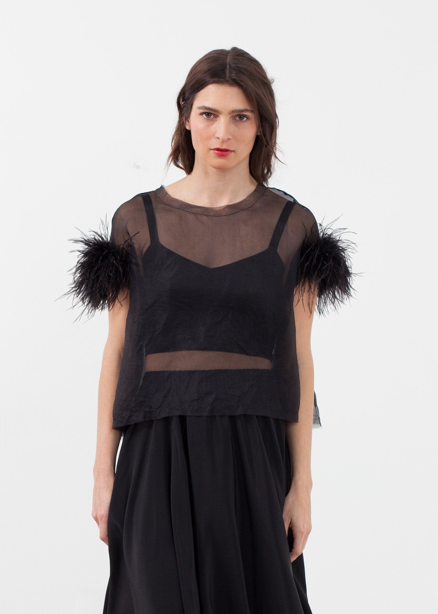 Organza Feather Top - annaclothes