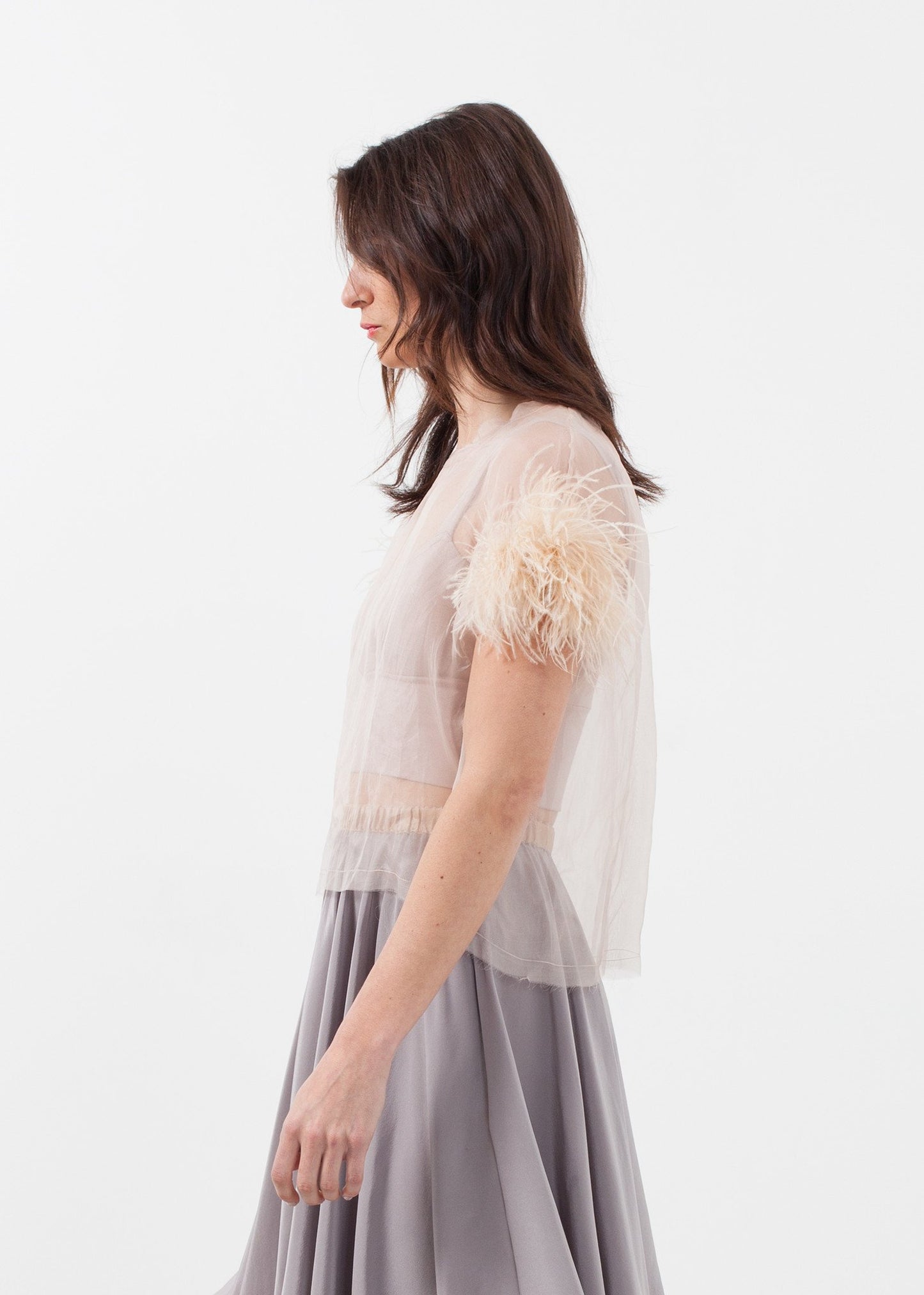 Organza Feather Top - annaclothes
