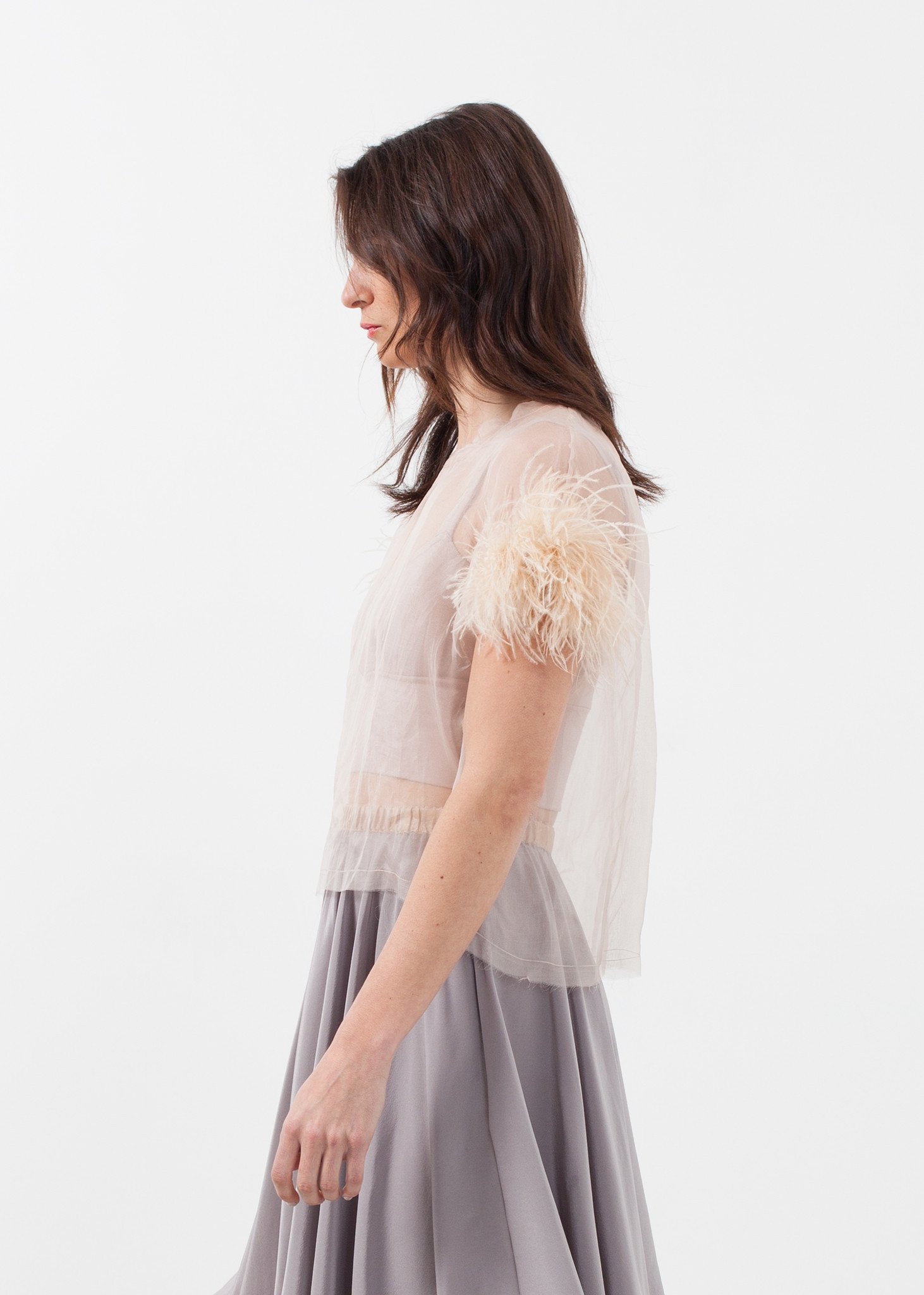 Organza Feather Top - annaclothes