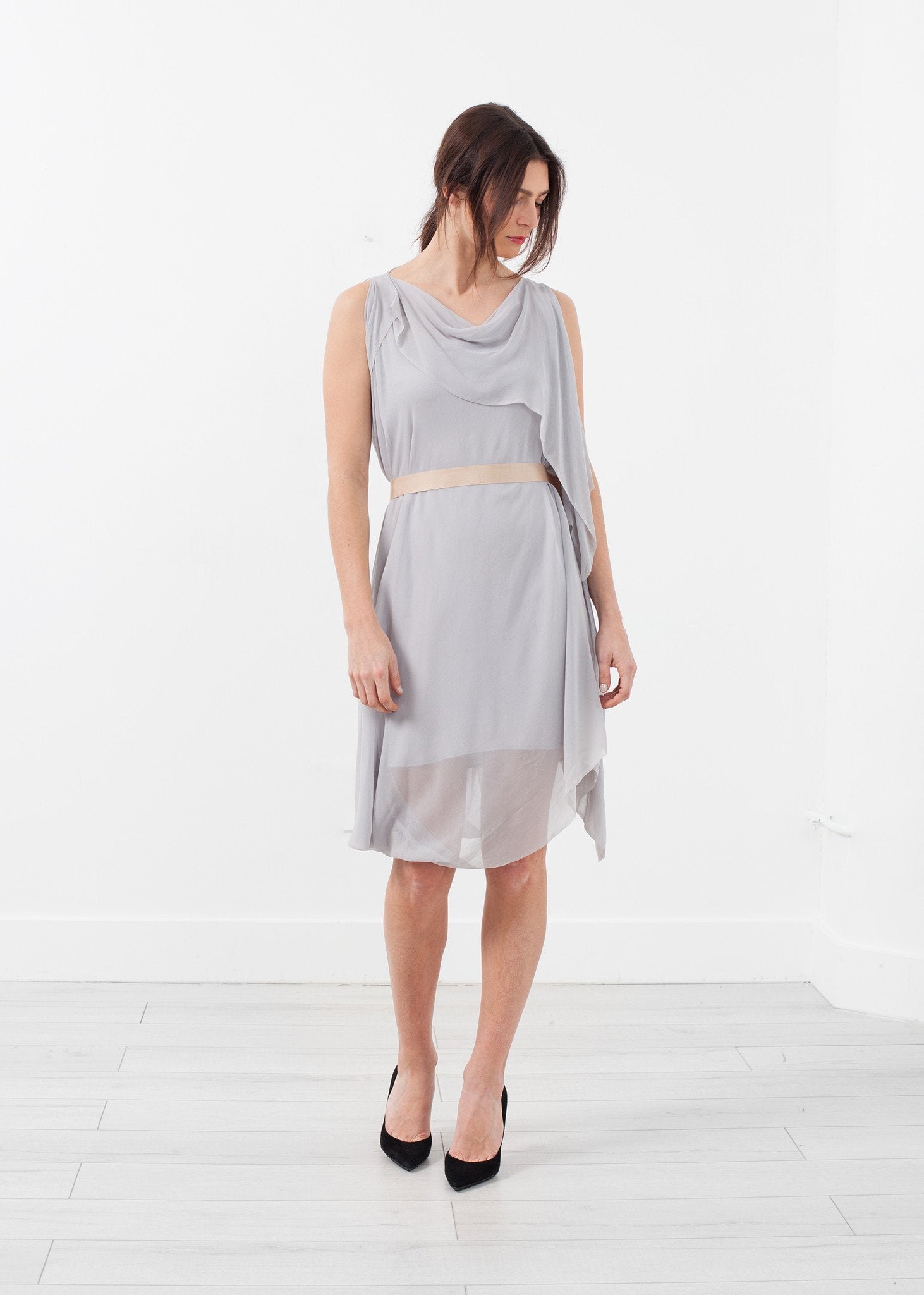Chiffon Draped Dress - annaclothes
