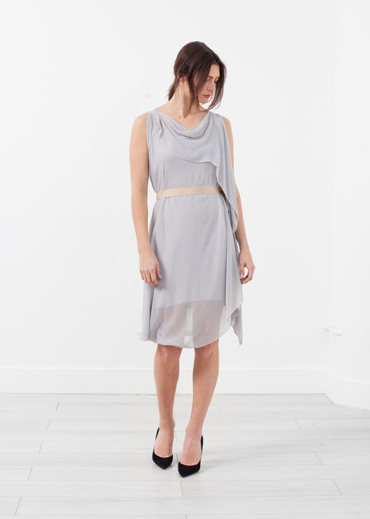 Chiffon Draped Dress - annaclothes