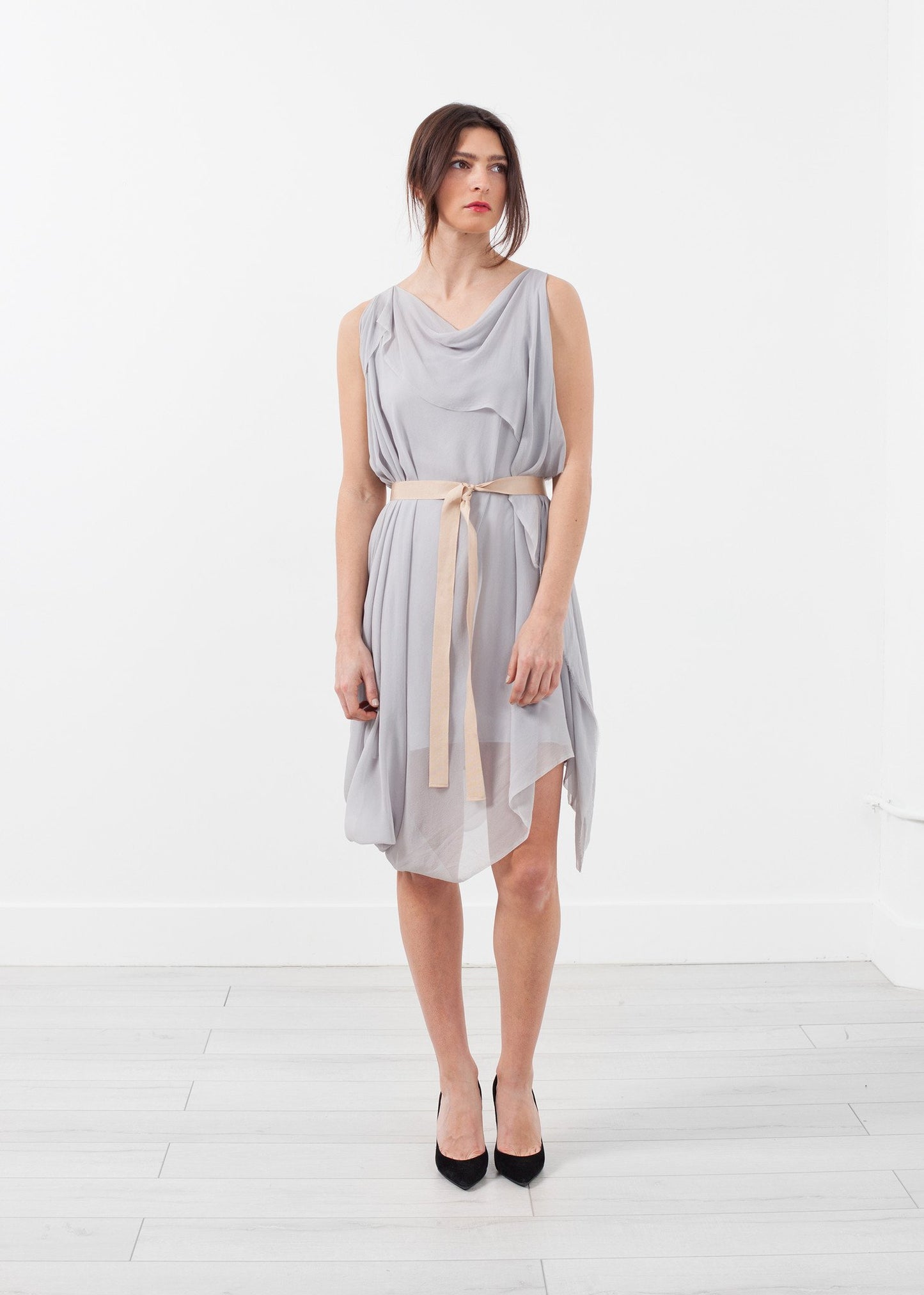 Chiffon Draped Dress - annaclothes