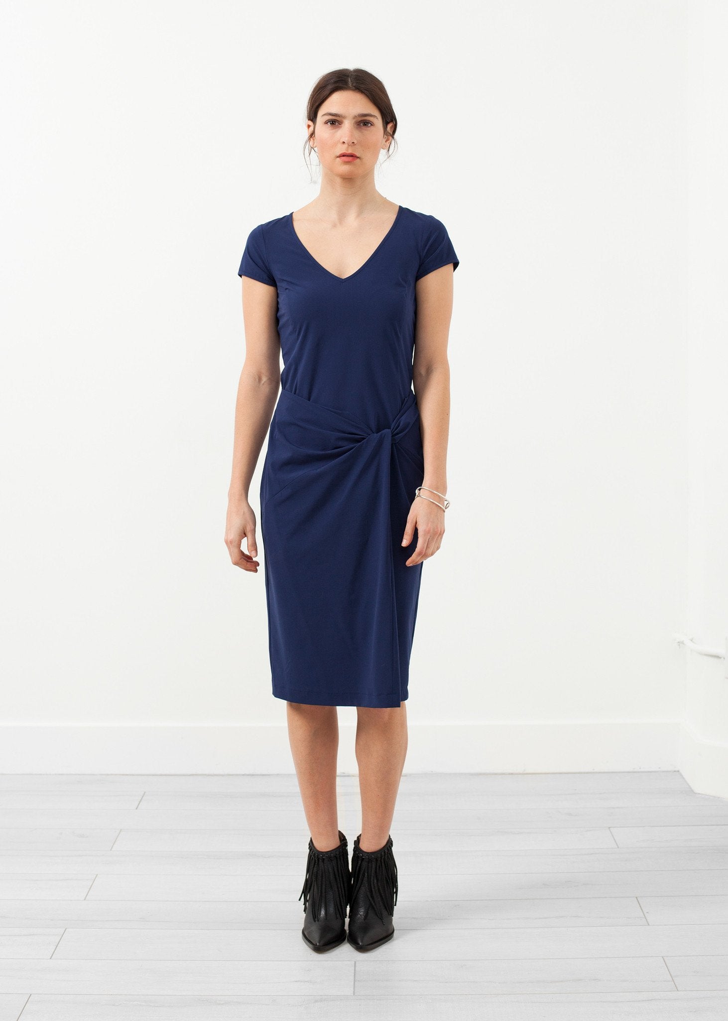 V-Neck Twist Dress - annaclothes