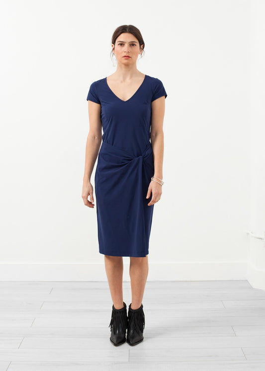 V-Neck Twist Dress - annaclothes