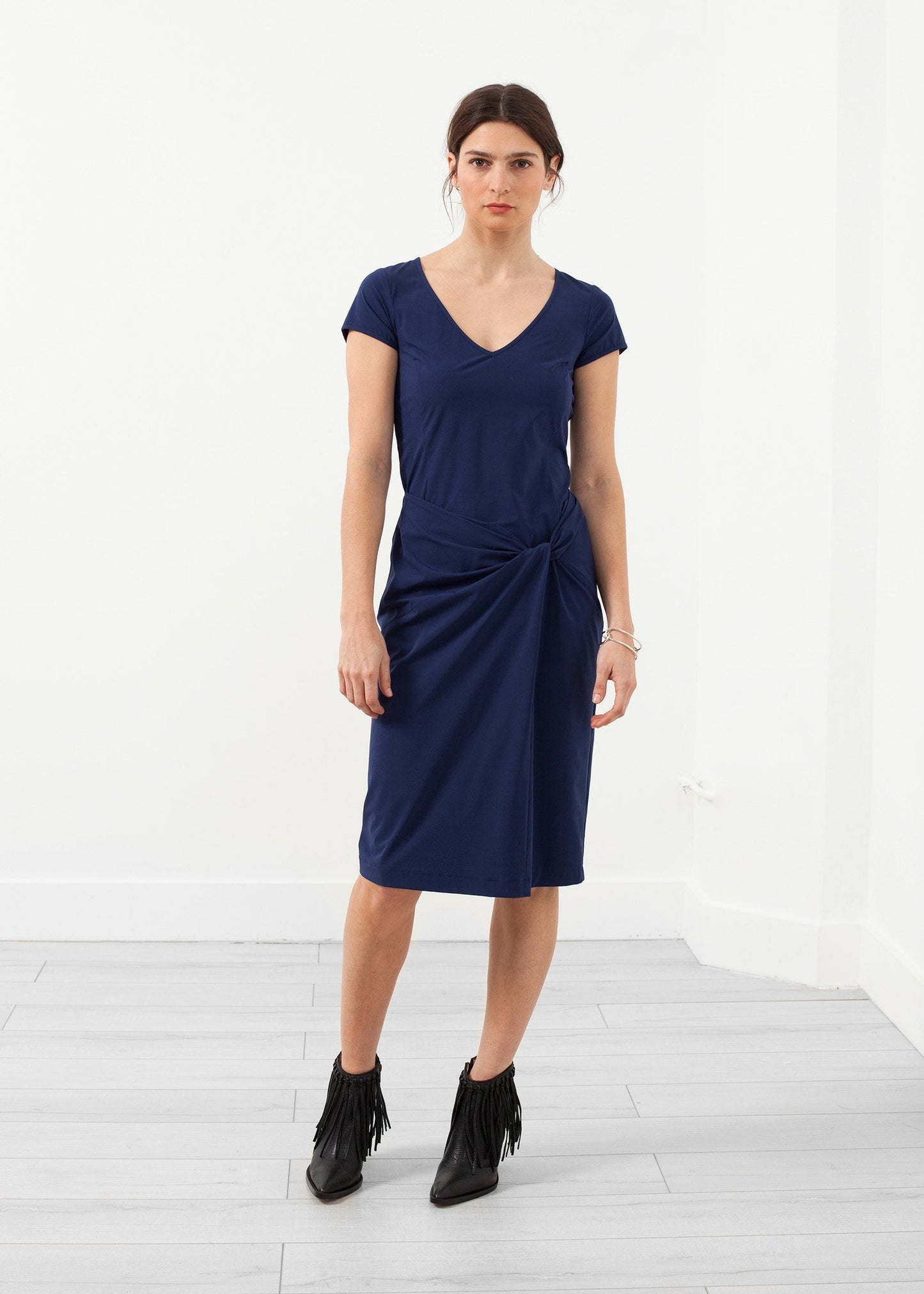 V-Neck Twist Dress - annaclothes