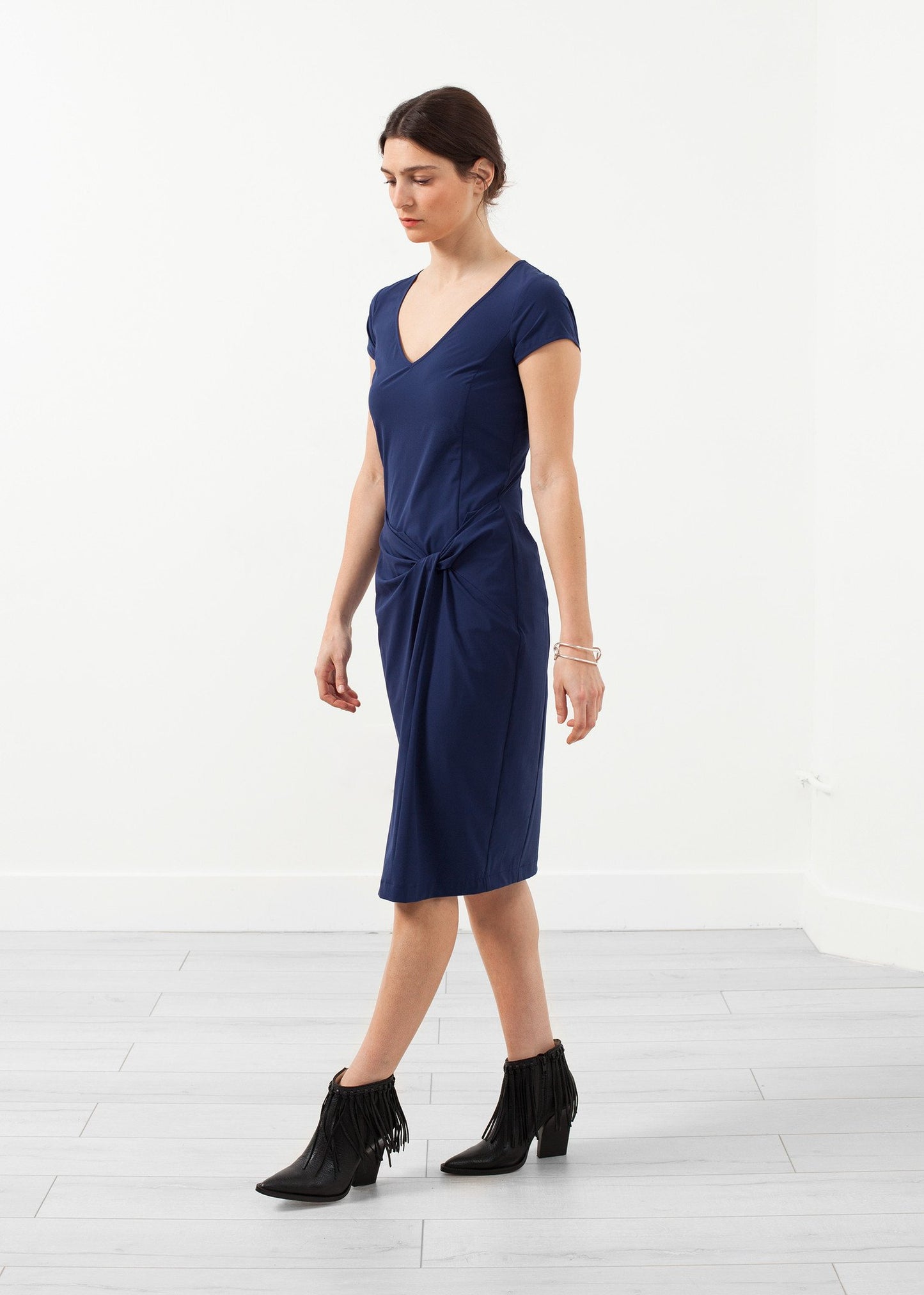V-Neck Twist Dress - annaclothes