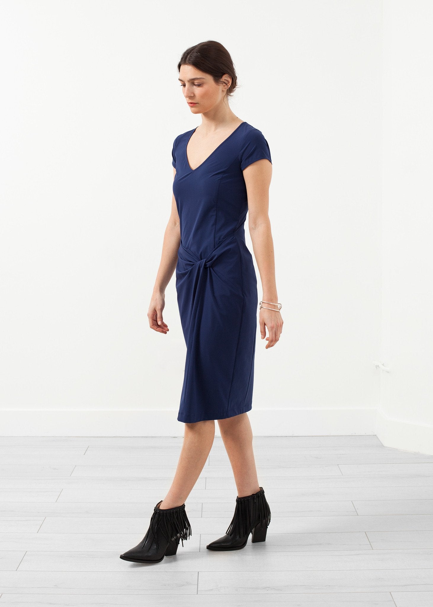 V-Neck Twist Dress - annaclothes