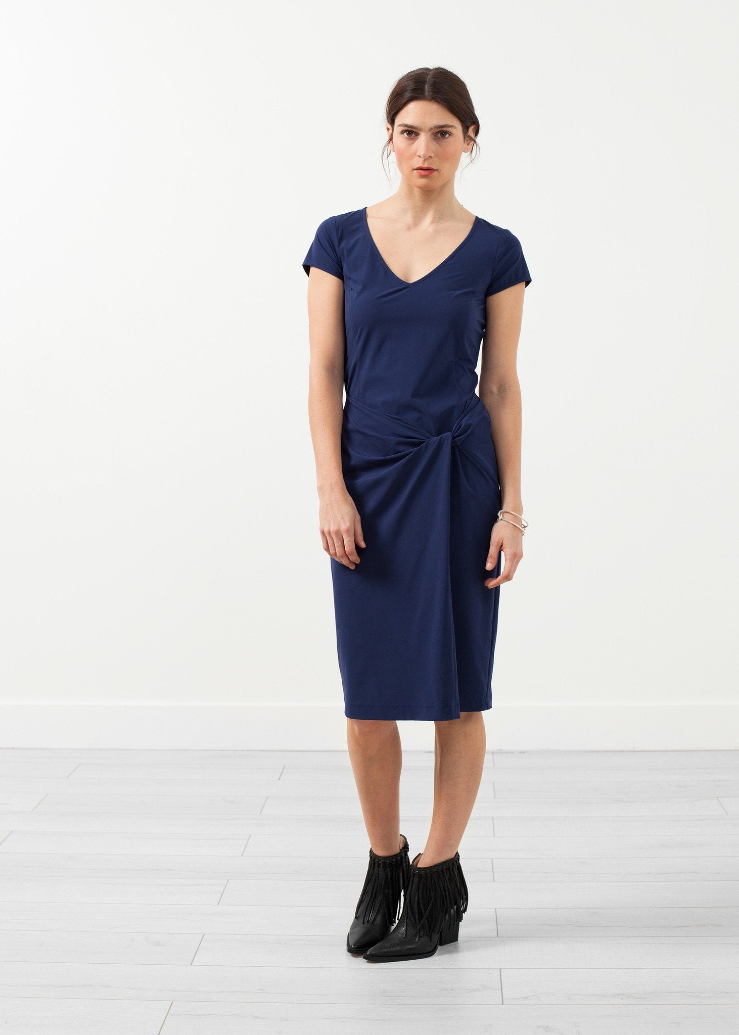 V-Neck Twist Dress - annaclothes