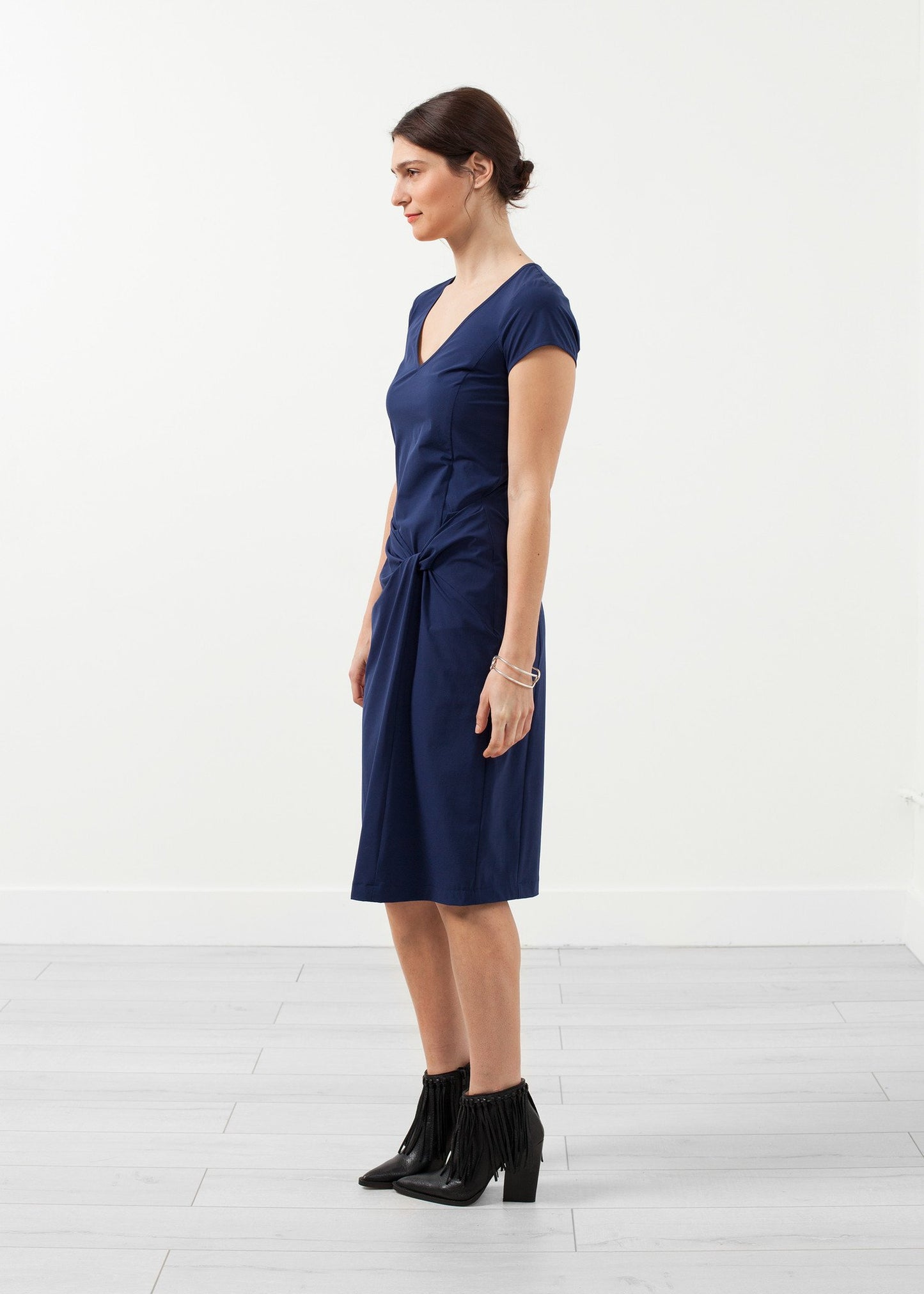 V-Neck Twist Dress - annaclothes