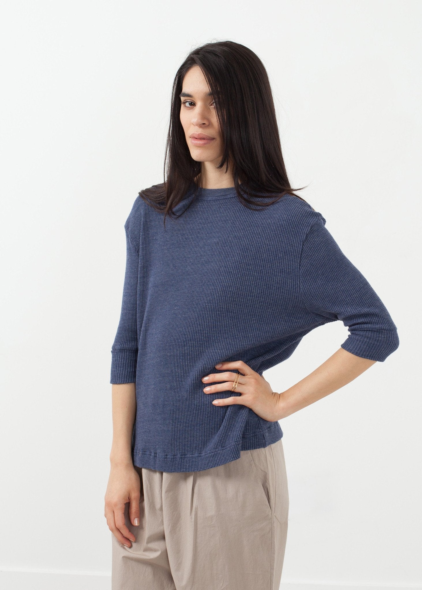 Melange Waffle Top - annaclothes