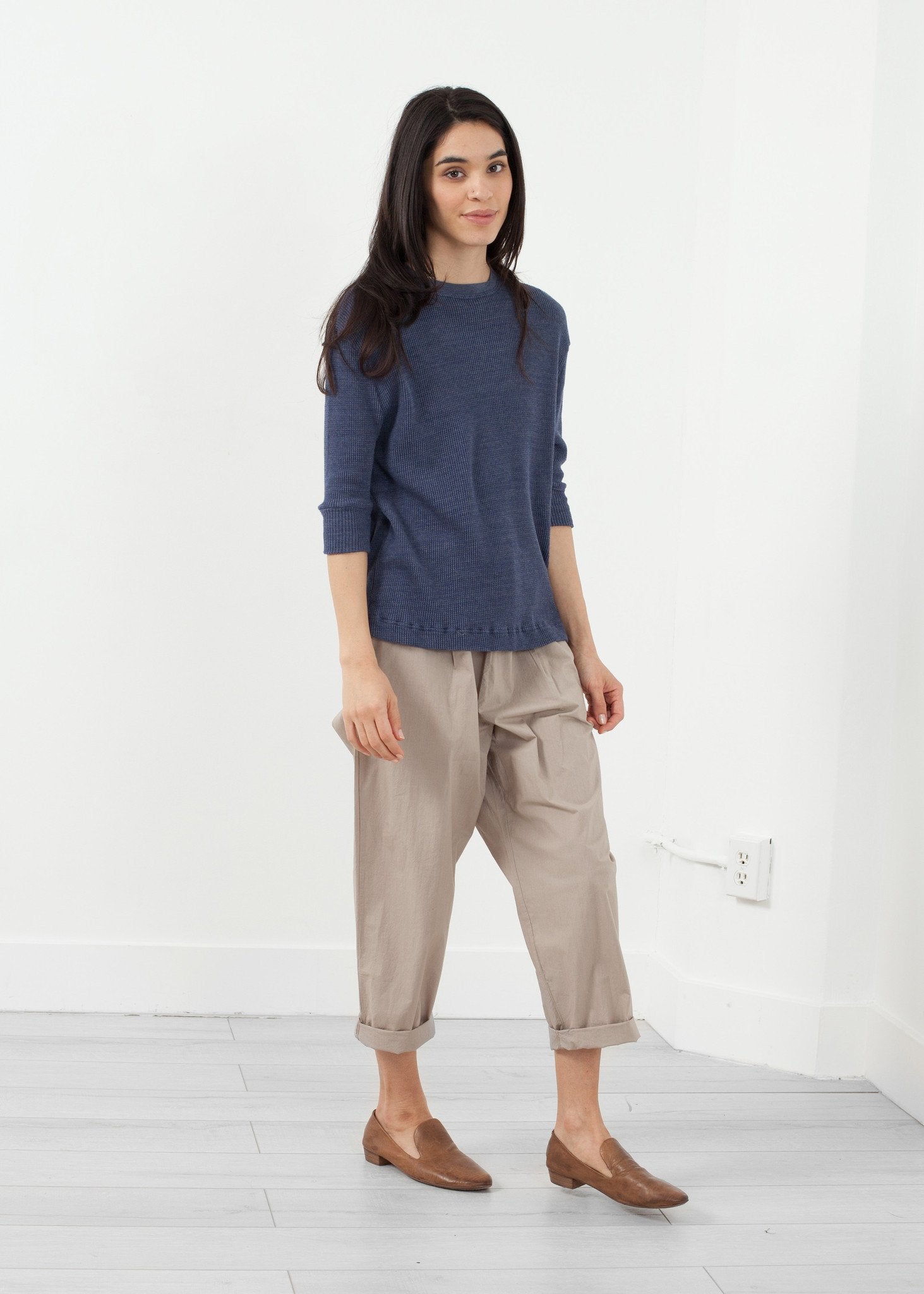 Melange Waffle Top - annaclothes