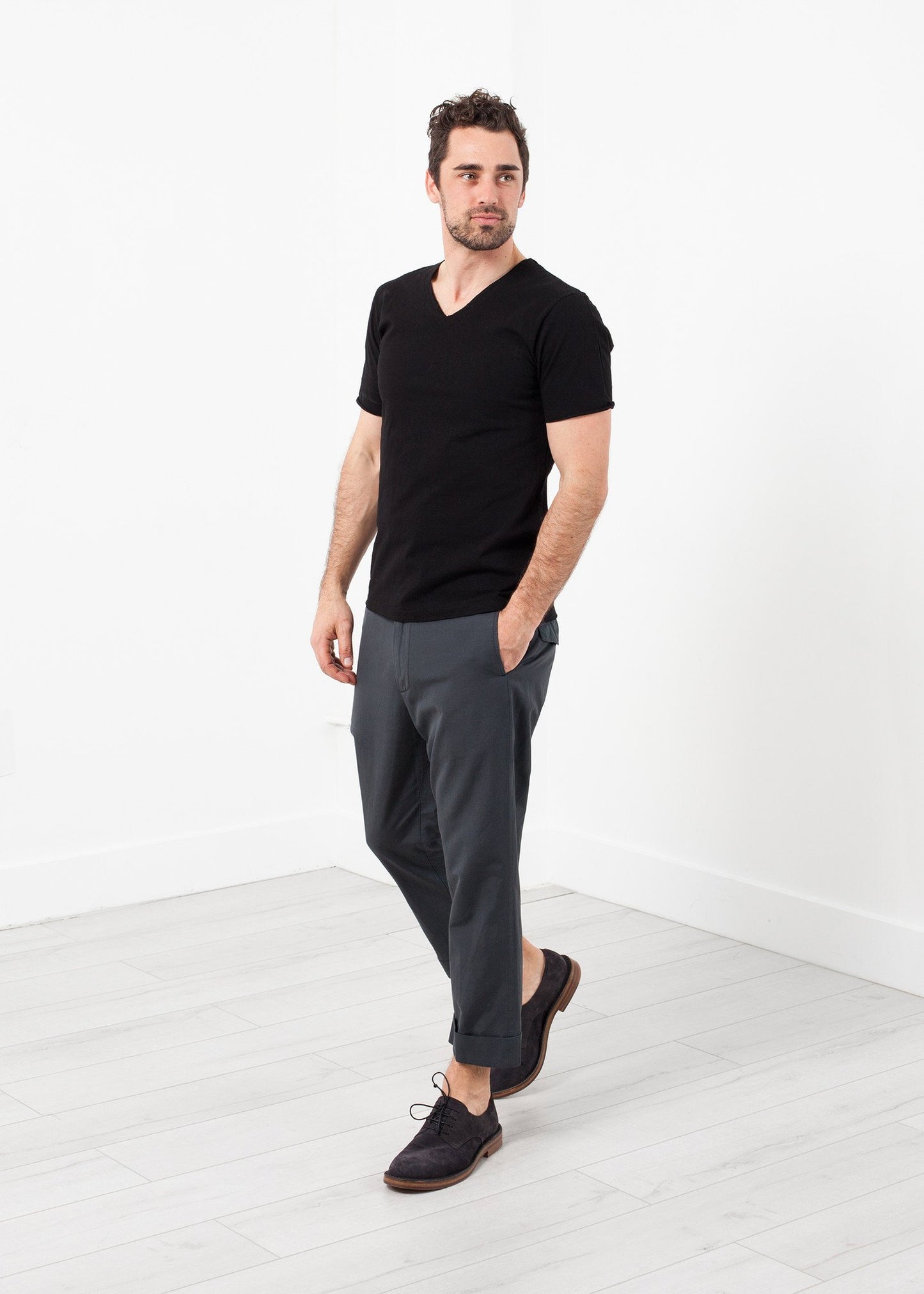 Flat Front Cuffed Trouser - annaclothes