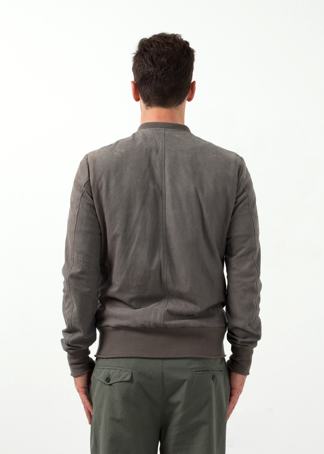 Leather Bomber Jacket in Dust - annaclothes