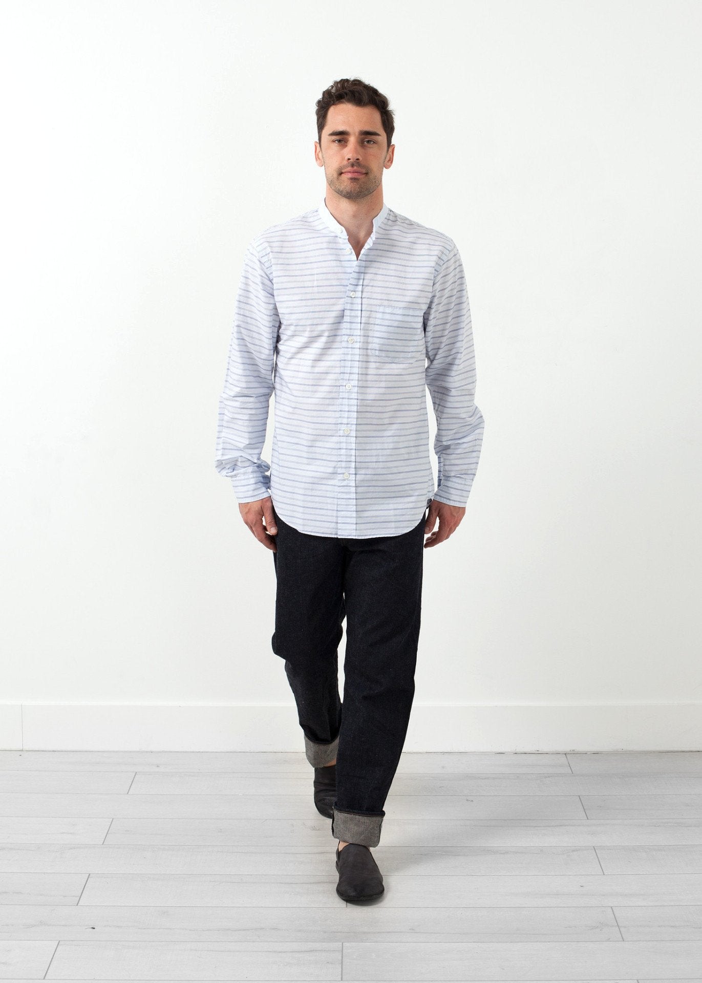 Mandarin Collar Formal Shirt - annaclothes