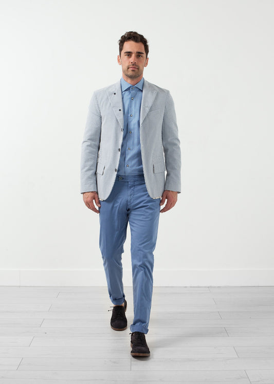 Seersucker Five Button Blazer - annaclothes