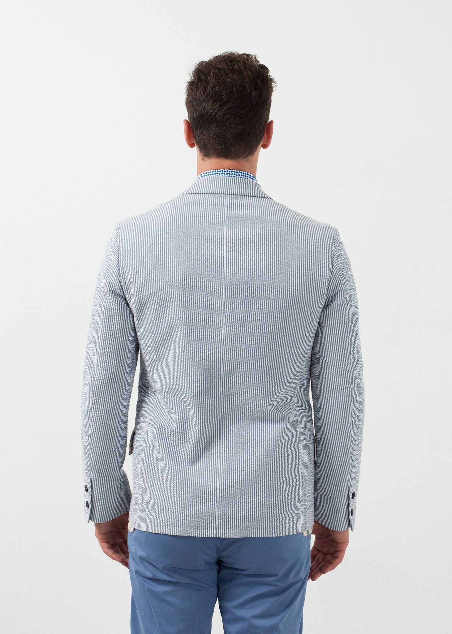 Seersucker Five Button Blazer - annaclothes