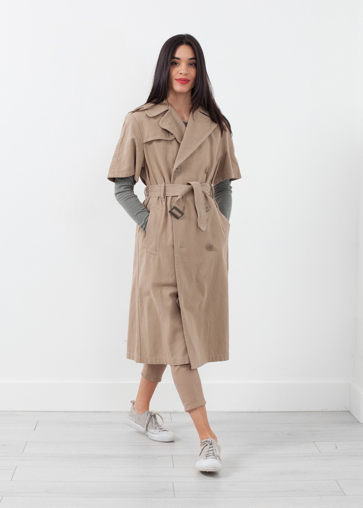 Rolled Sleeve Trenchcoat - annaclothes