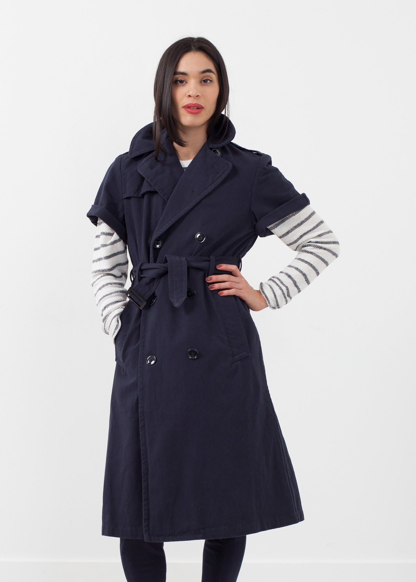 Rolled Sleeve Trenchcoat - annaclothes